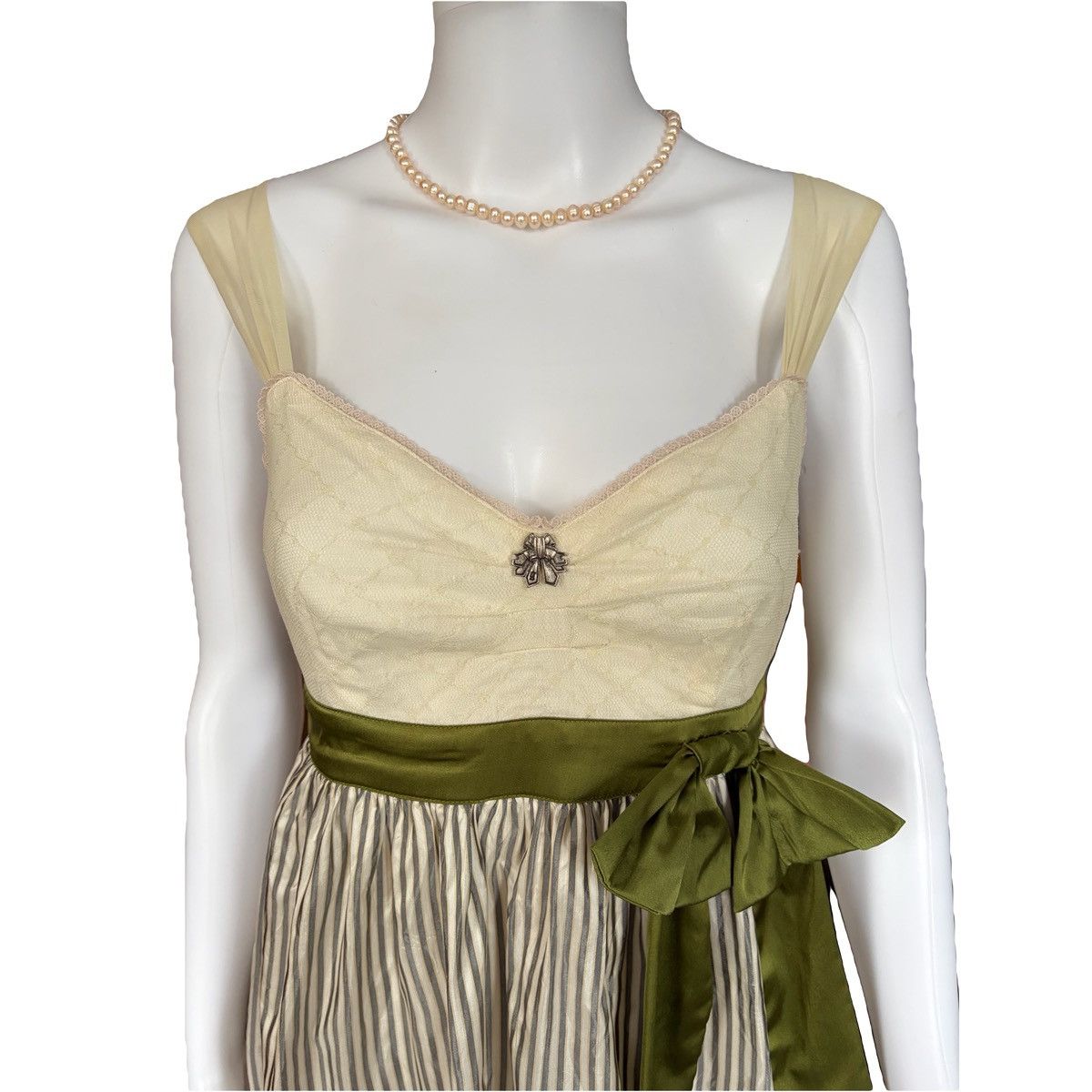 John Galliano John Galliano 2000s Vintage Silk Tulle Striped Dress Size M / US 6-8 / IT 42-44 - 3 Thumbnail