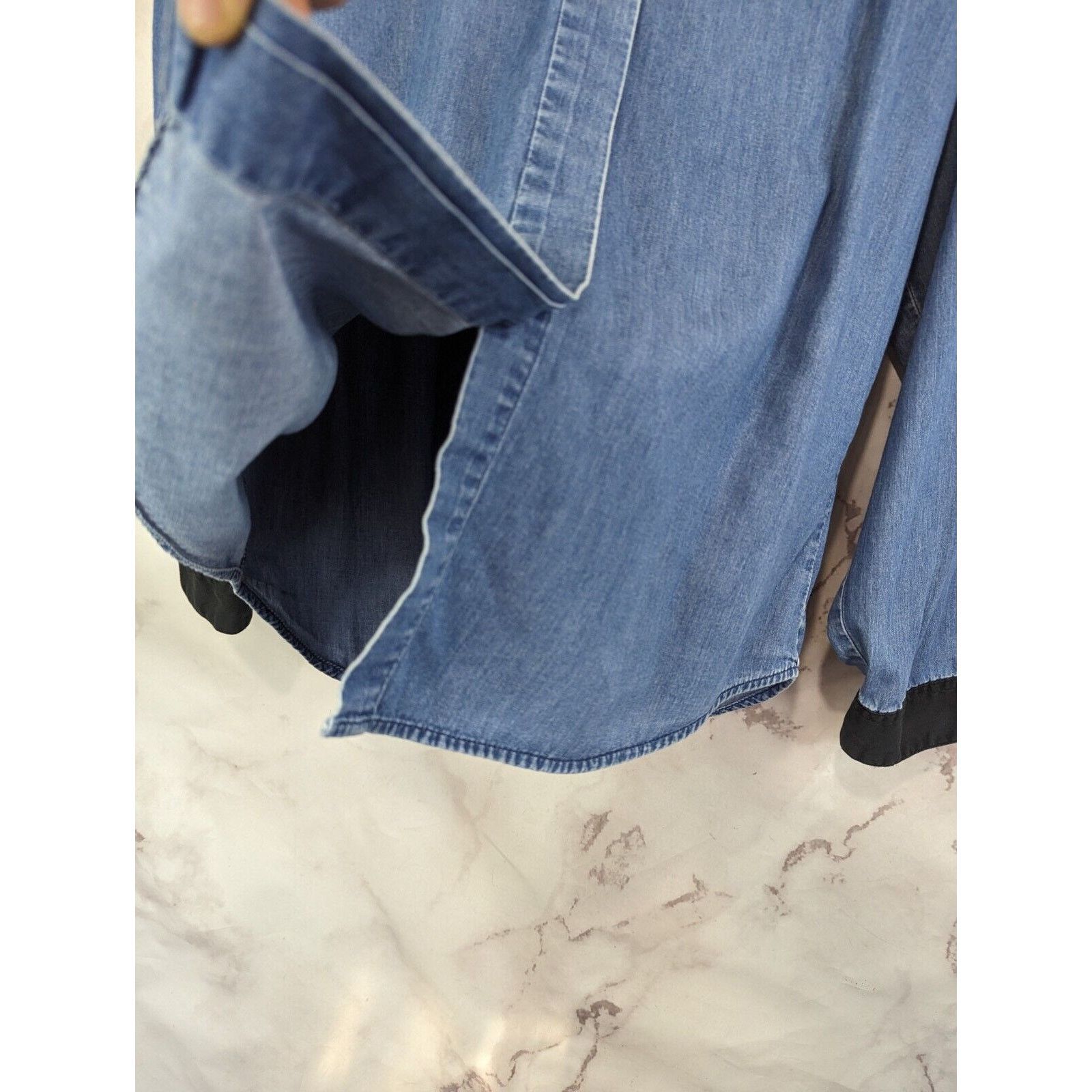 Wrangler Vintage Wrangler Shirt Women XL 90s Embroidered Chambray Size XL / US 12-14 / IT 48-50 - 5 Thumbnail