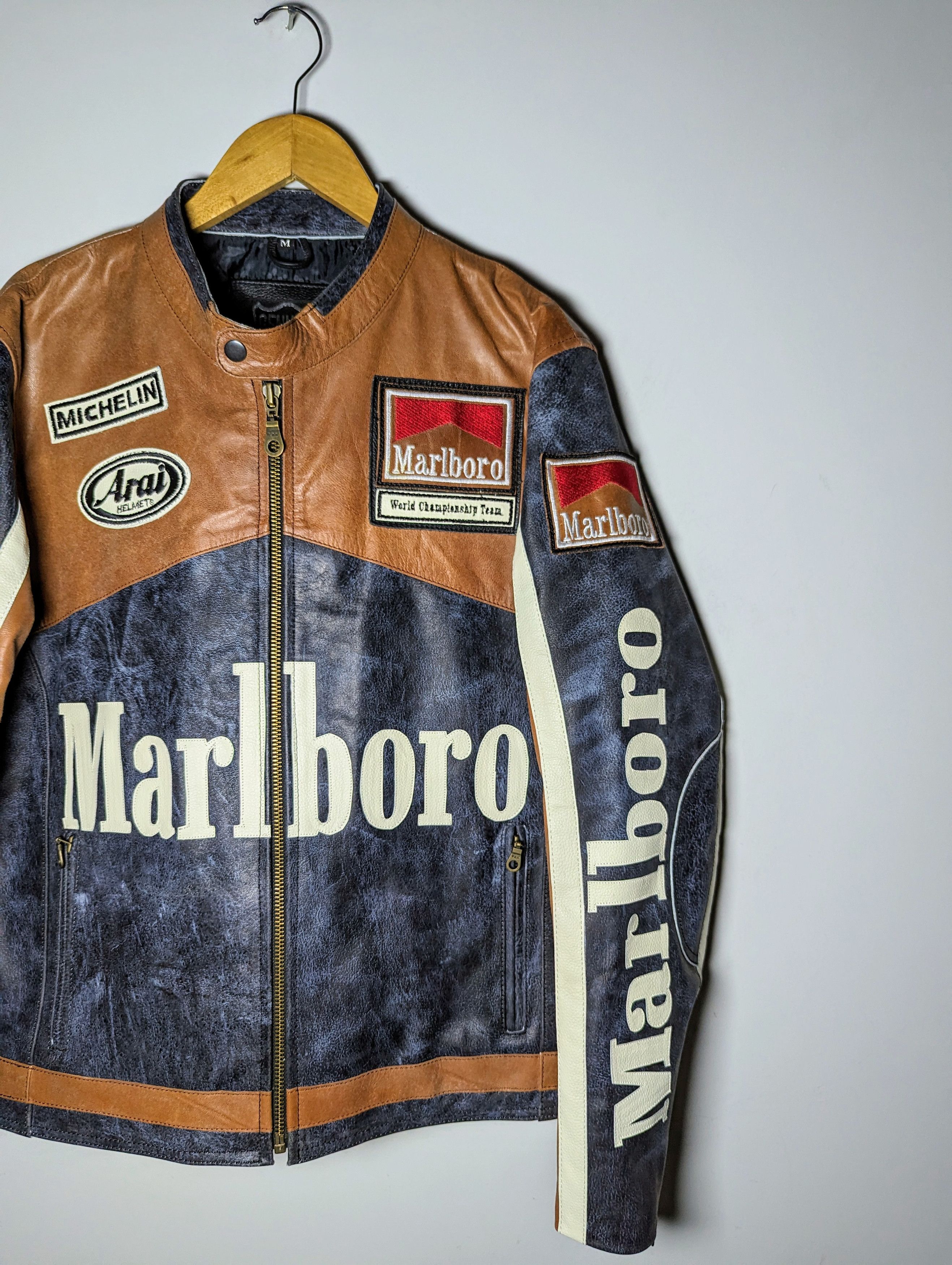 Vintage 🔥 RARE MARLBORO 🔥 LEATHER JACKET VINTAGE STREETWEAR Size US XXL / EU 58 / 5 - 3 Thumbnail