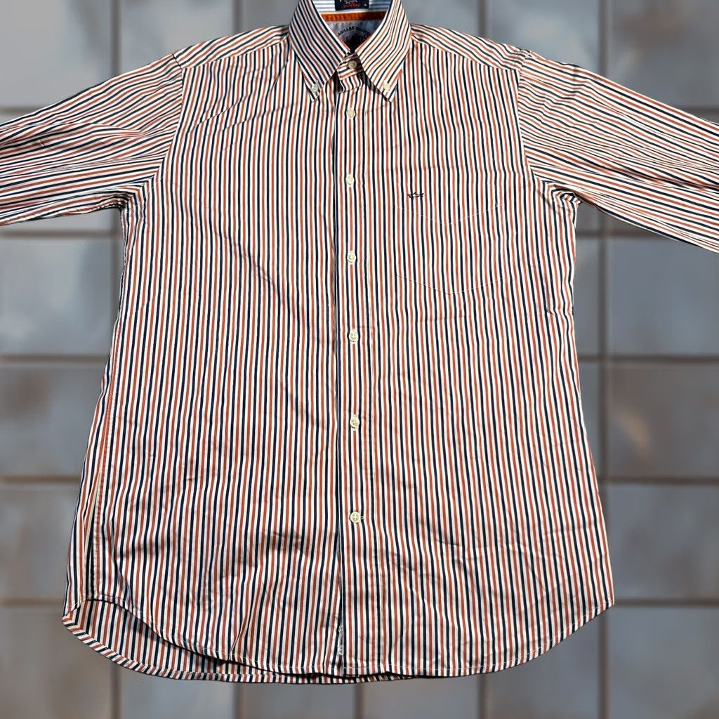 Paul & Shark Paul & Shark Yachting Shirt Mens Medium Striped Long Sleeve Button Up Pocket Embroidered Logo Multicolor Cotton Linen Size US M / EU 48-50 / 2 - 1 Thumbnail