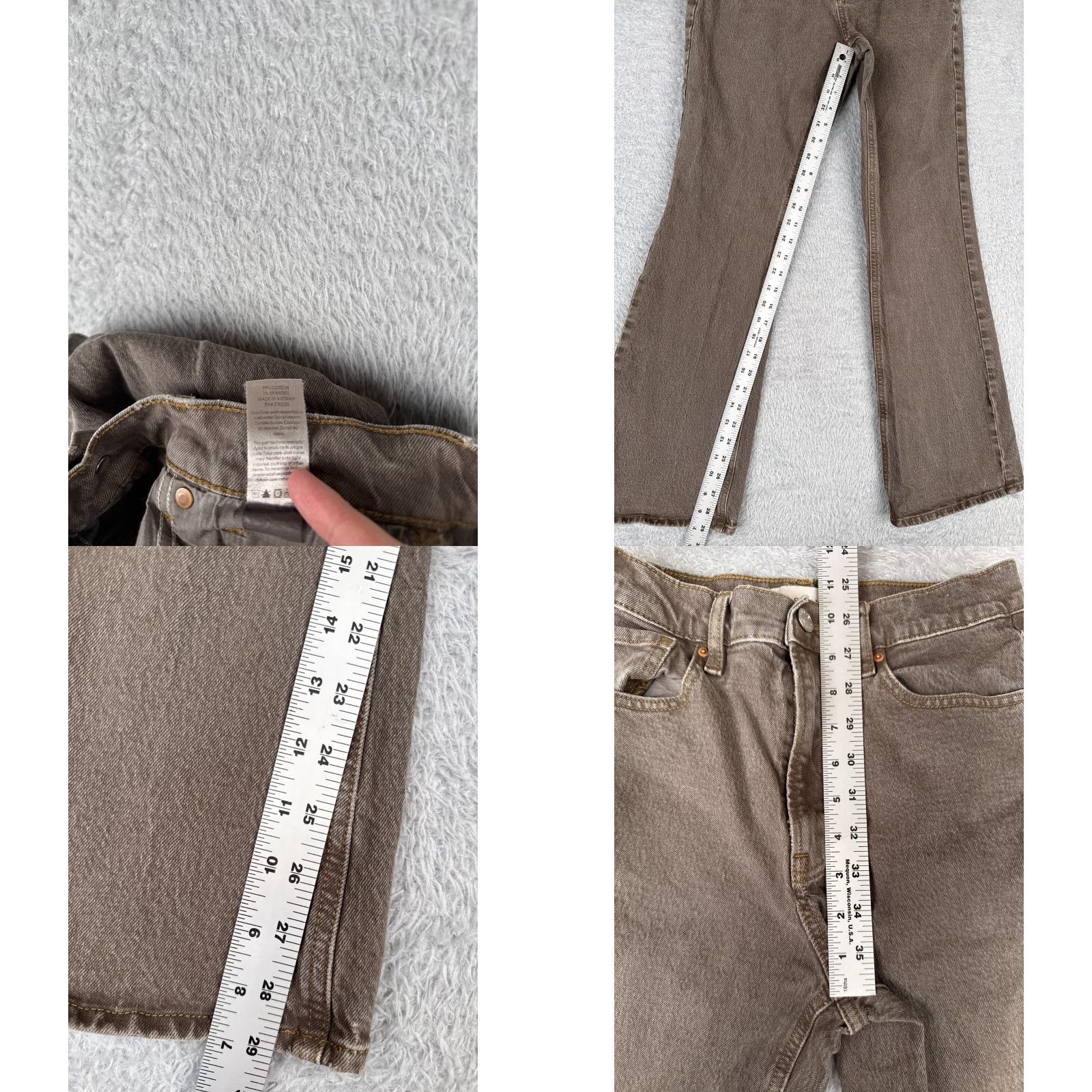 Pacsun Pacsun Jeans Womens 25 Brown Denim Stretch High Rise Bootcut Cotton Blend 25x29 Size 42" / US 20 - 8 Thumbnail