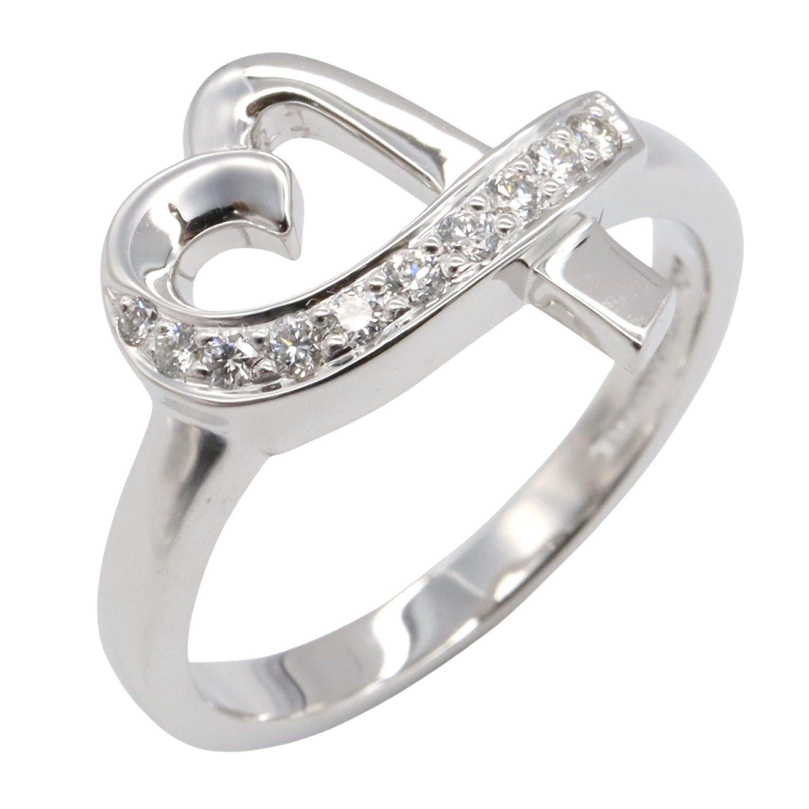 Tiffany & Co. Tiffany Co Loving Heart Diamond Ring K18Wg (White Gold) Clear Size ONE SIZE - 1 Thumbnail