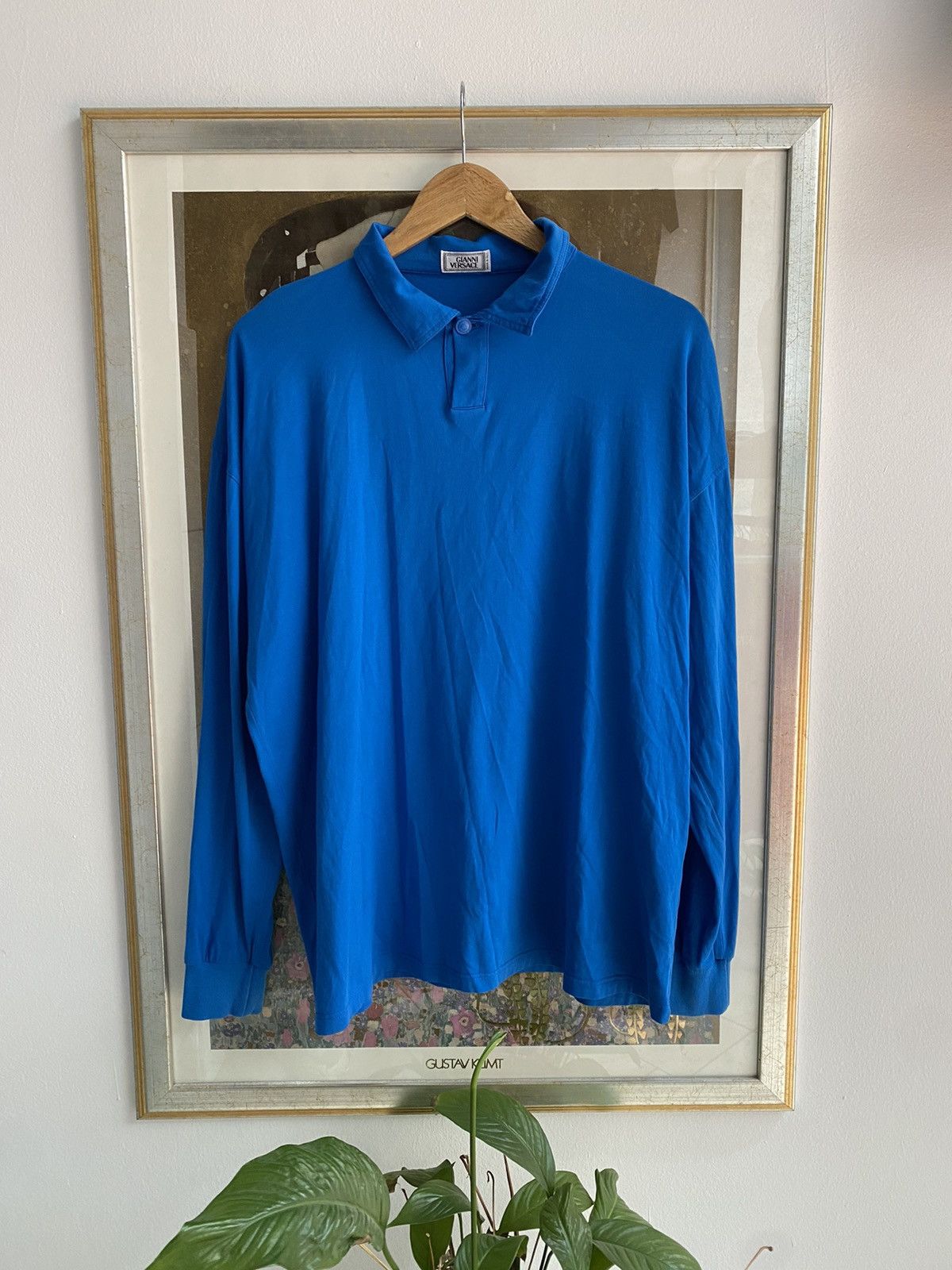 image of Gianni Versace Long Sleeve Shirt 90's in Blue, Men's (Size Large)