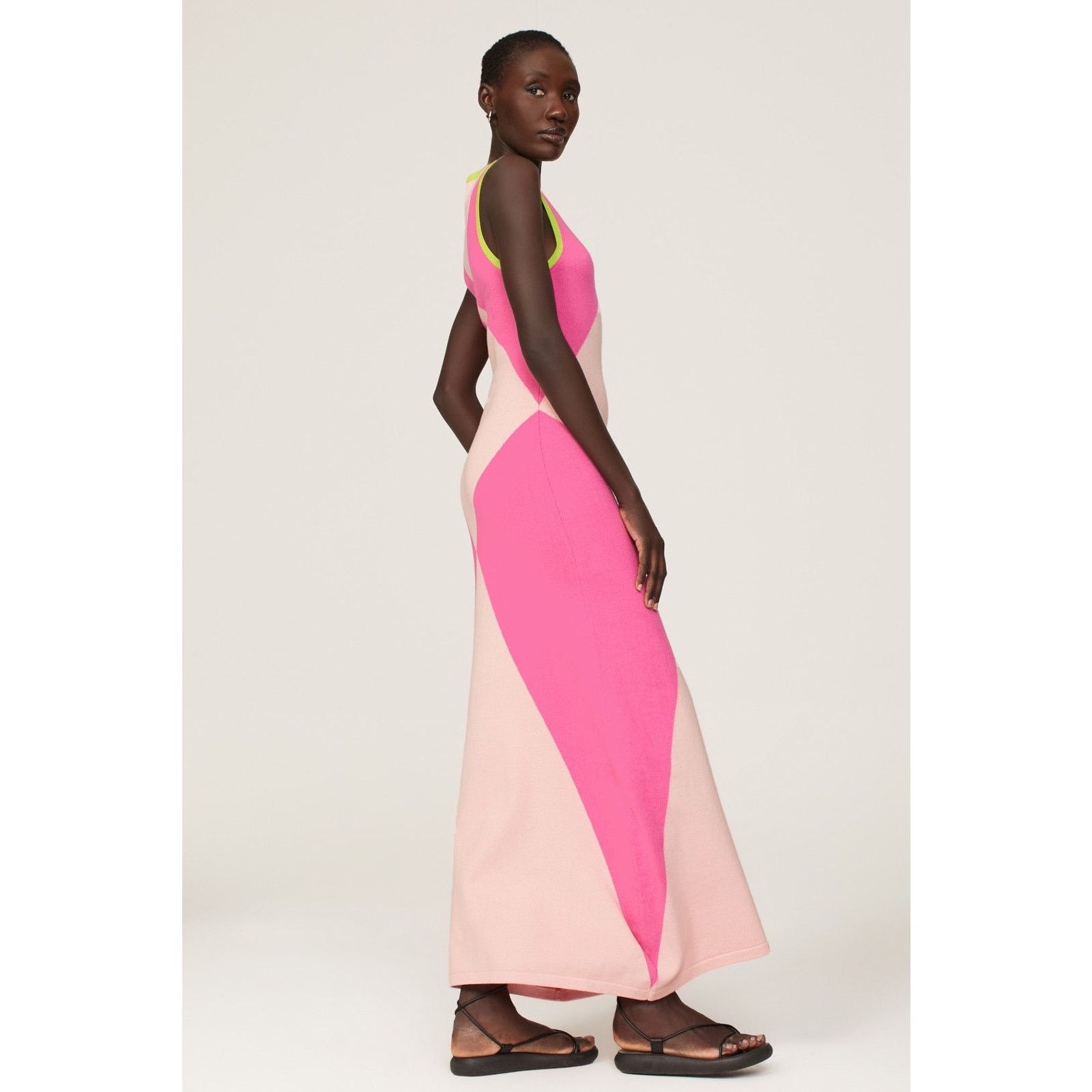 Other RTR Victor Glemaud S Pink Colorblock Sleeveless Maxi Dress Size S / US 4 / IT 40 - 2 Thumbnail