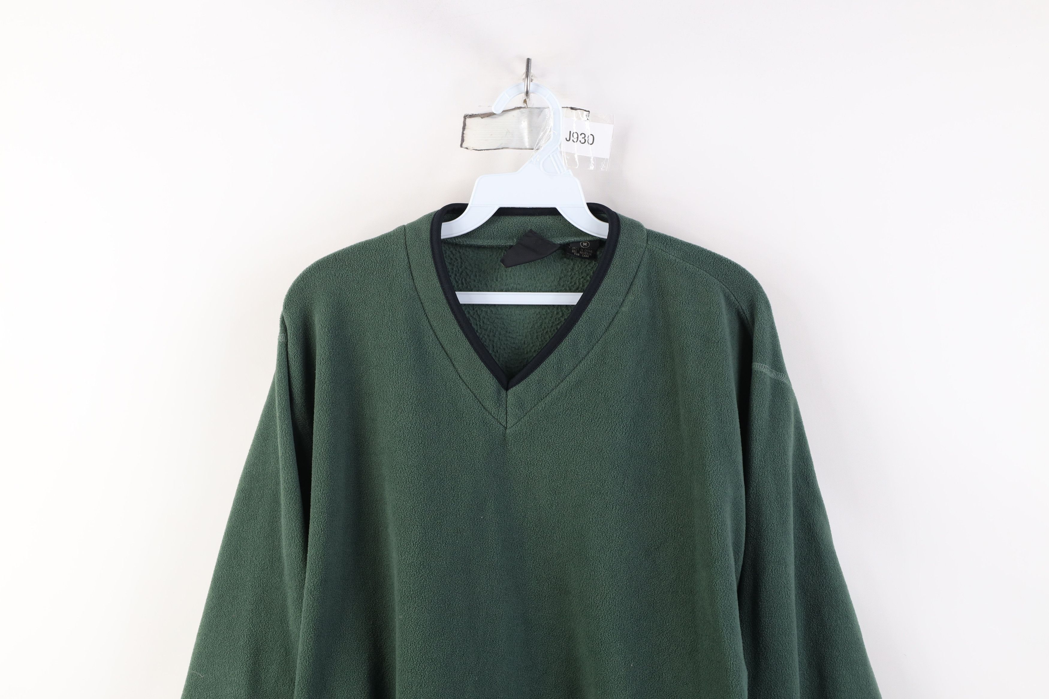 Vintage Vintage 90s Y2K Streetwear Blank Fleece Sweater Green Size US M / EU 48-50 / 2 - 2 Thumbnail