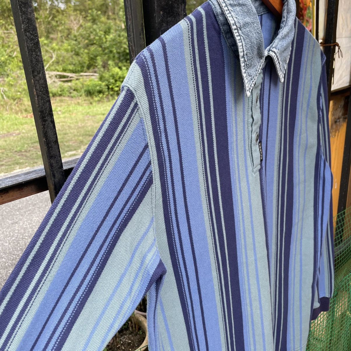 Guess 🔥Vintage 90s GUESS Denim Colllar Stiped Polos Shirts Size US M / EU 48-50 / 2 - 7 Thumbnail