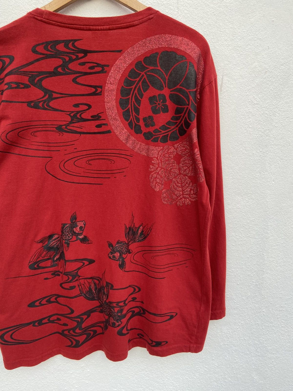 If Six Was Nine 🔥 Vintage Sukajan t shirt long sleeve Fish Koi motive beast Size US L / EU 52-54 / 3 - 5 Thumbnail