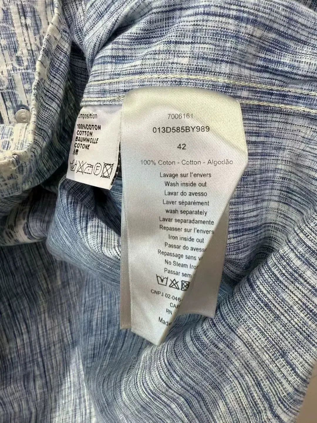 Dior DIOR White Blue Logo Denim Shirt Jacket. Size US XS / EU 42 / 0 - 3 Thumbnail