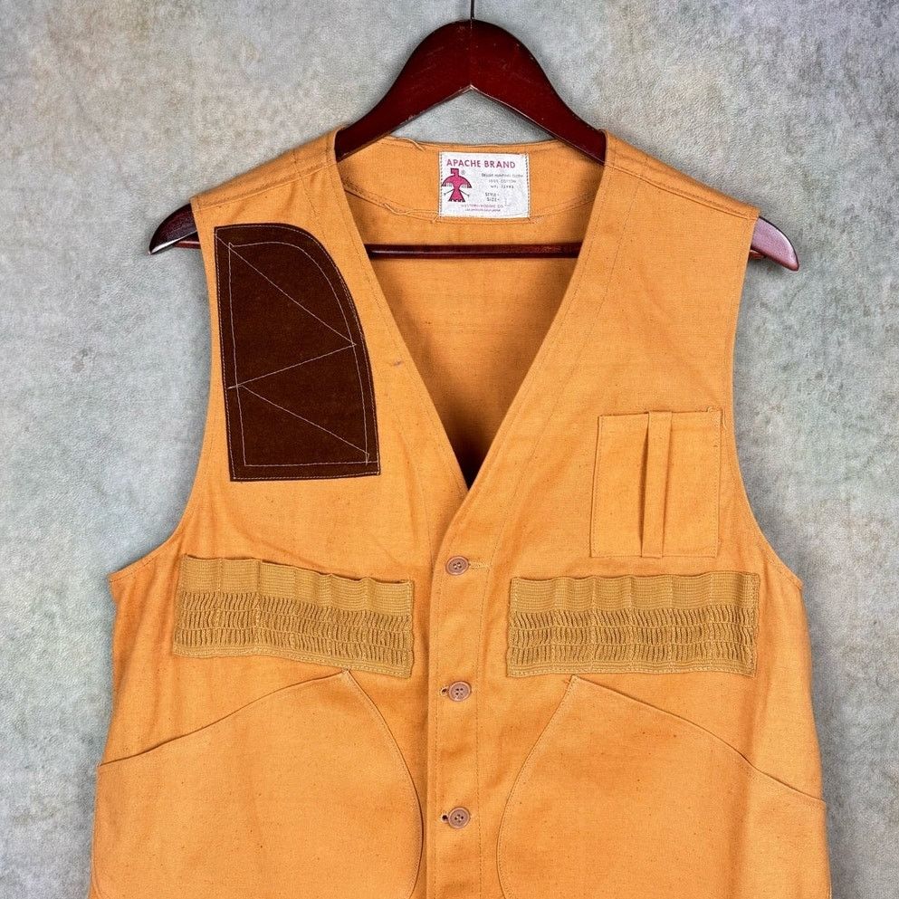 Vintage VTG 70s Hunting Vest Sz L Tan Shooting Pockets USA Utility Size US L / EU 52-54 / 3 - 2 Thumbnail