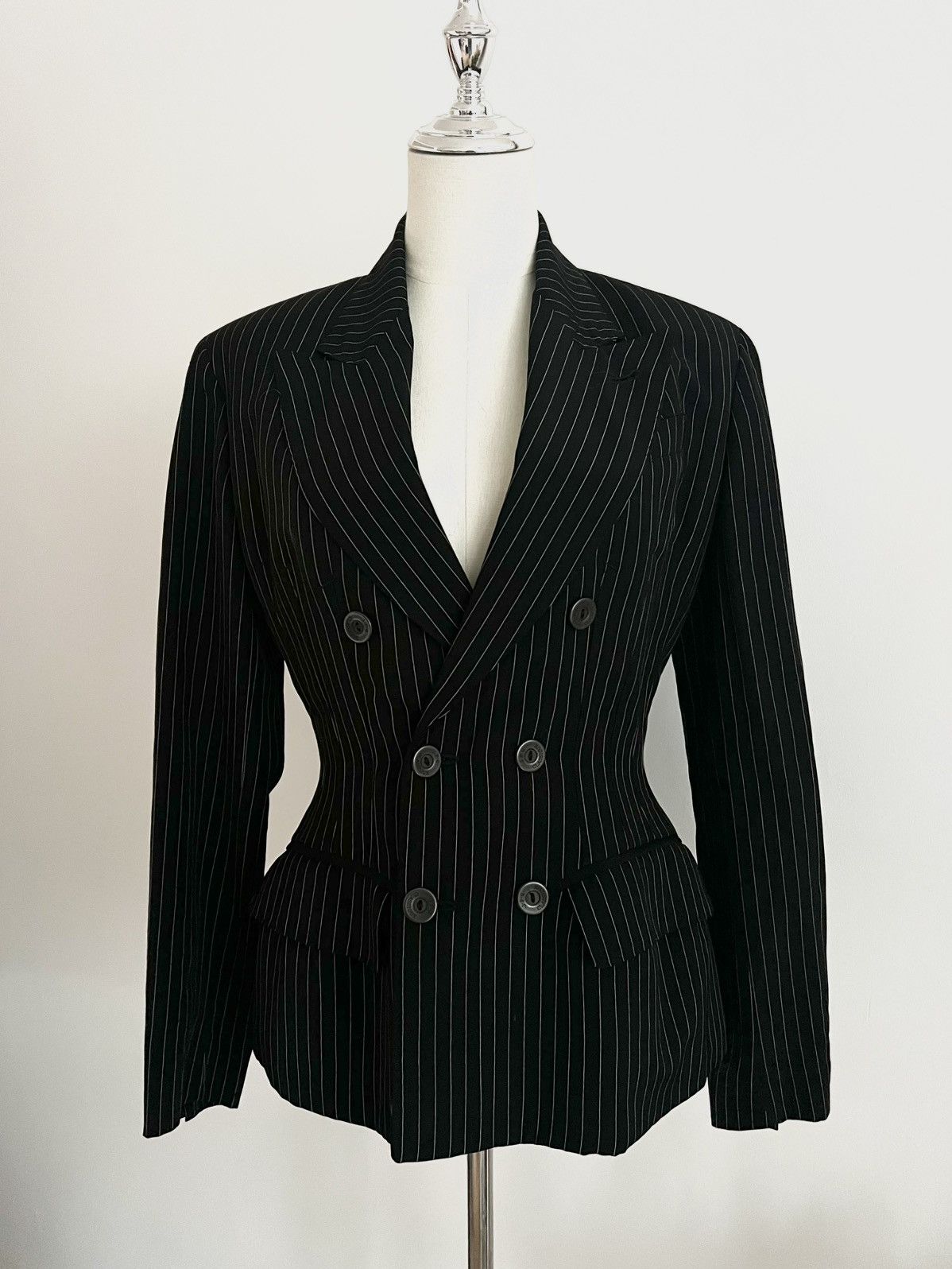 Jean Paul Gaultier Jean Paul Gaultier Classique Paris Pinstripe Blazer, 1990s Size S / US 4 / IT 40 - 1 Thumbnail