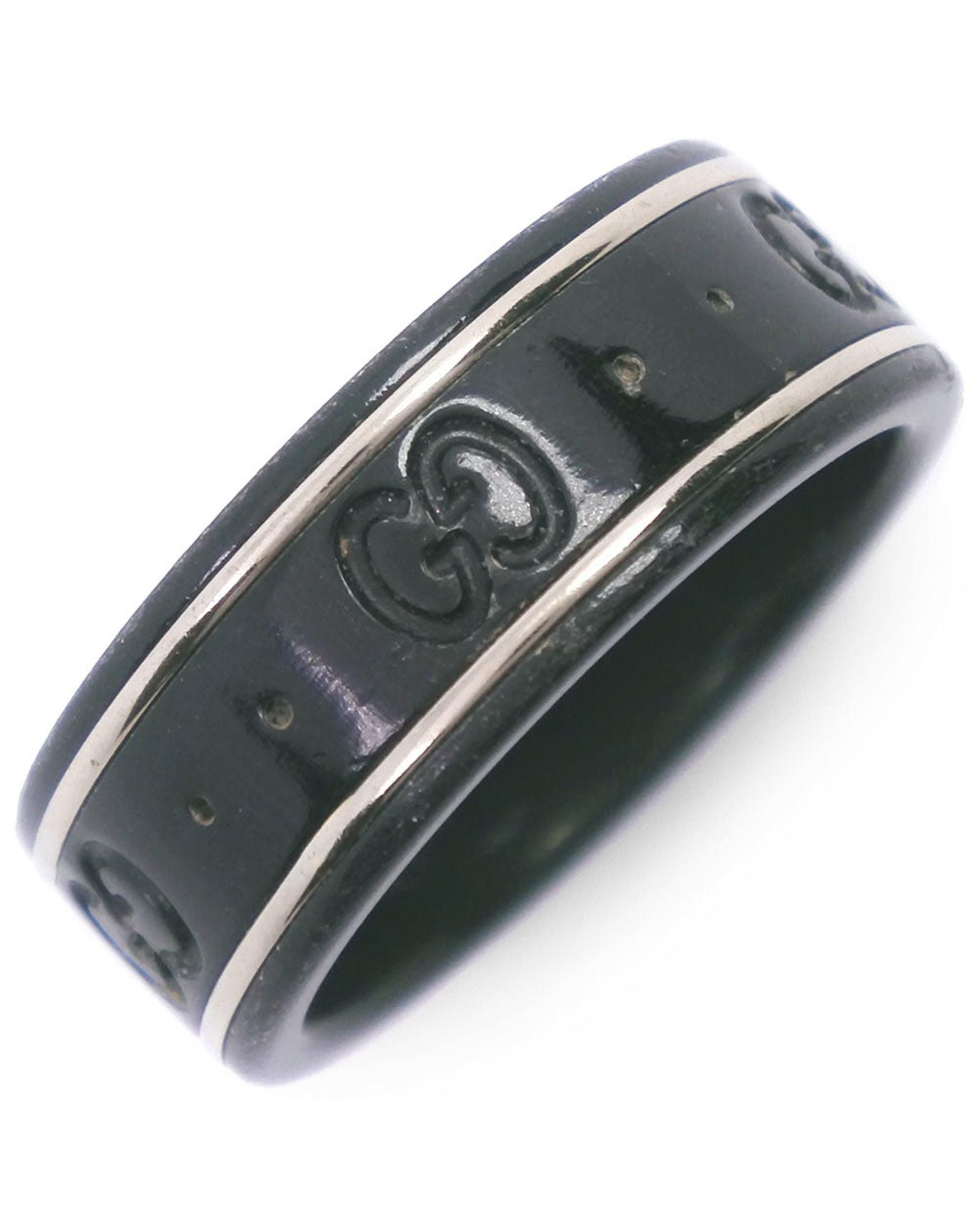 image of Ceramic Gucci Icon Ring in Black, Women's