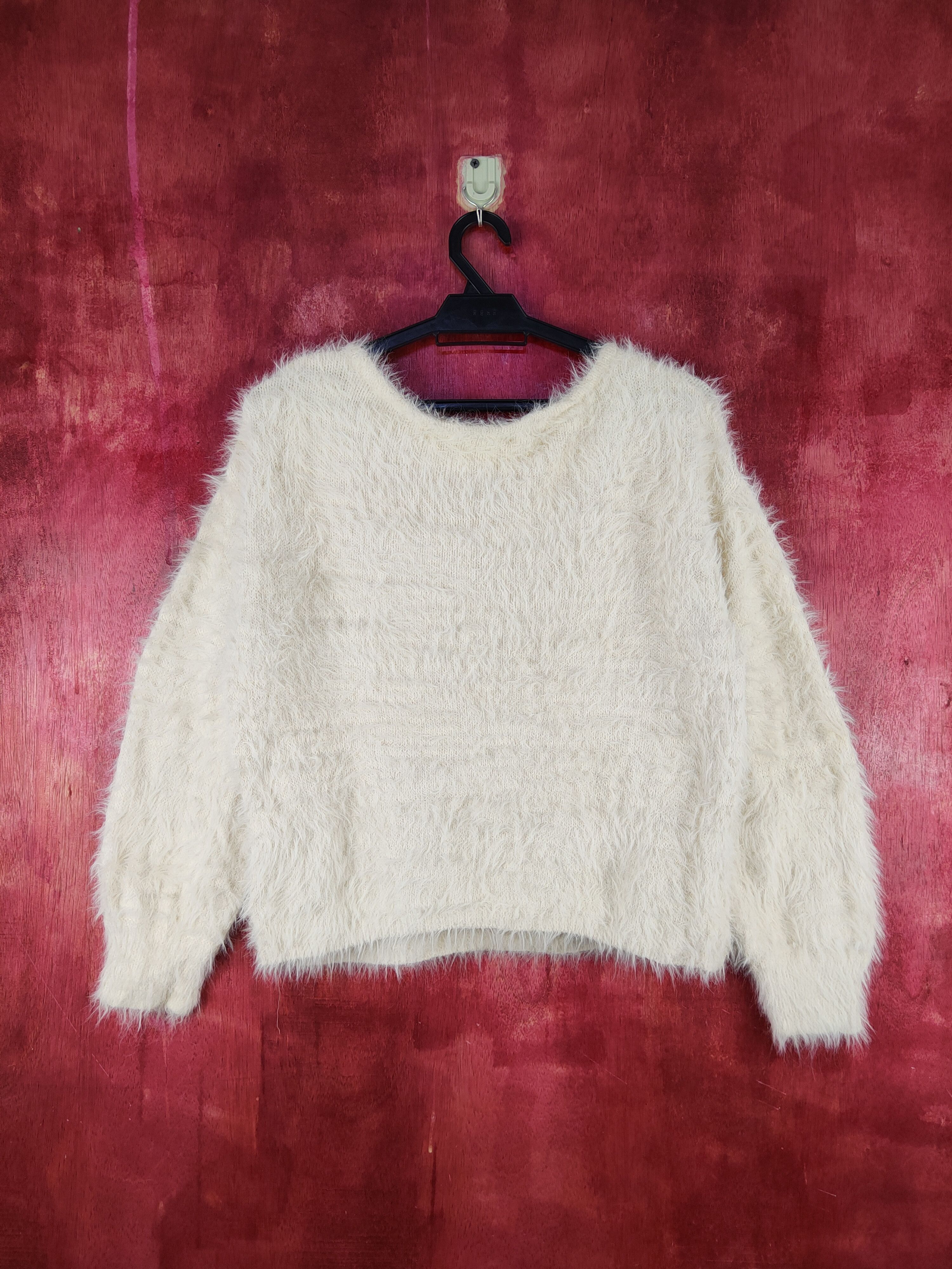 Japanese Brand Glacier Cream Shag Shaggy Fur Mohair Knitwear #S1988 Size S / US 4 / IT 40 - 7 Thumbnail