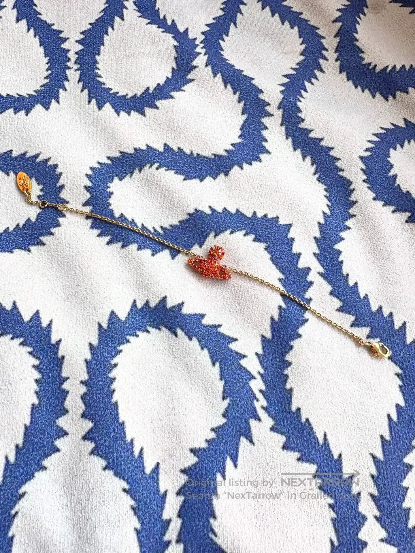 Vivienne Westwood Vivienne Westwood Orange Crystal Saturn Bracelet. Size ONE SIZE - 2 Thumbnail