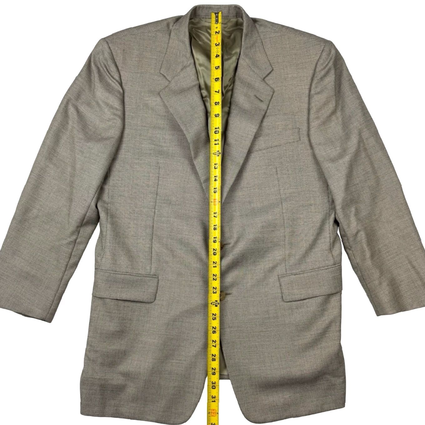 Vintage Hickey Freeman Blazer Men 44S Cashmere Gray/Brown 2-Button Notch Lapel Dry Clean Only Formal Business Jacket Size 44R - 7 Thumbnail