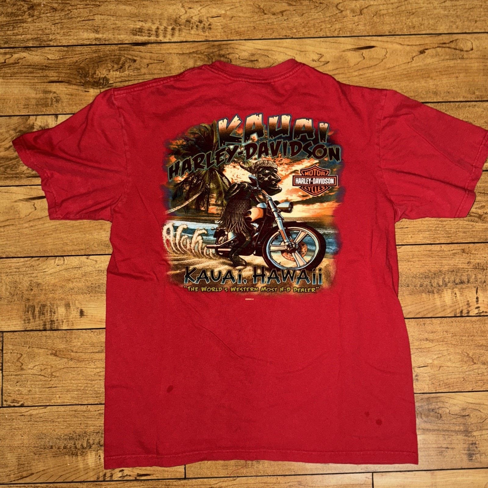 Harley Davidson × Vintage 2008 Harley Davidson Hawaii T-Shirt Red XL 20x26 Size US XL / EU 56 / 4 - 1 Thumbnail