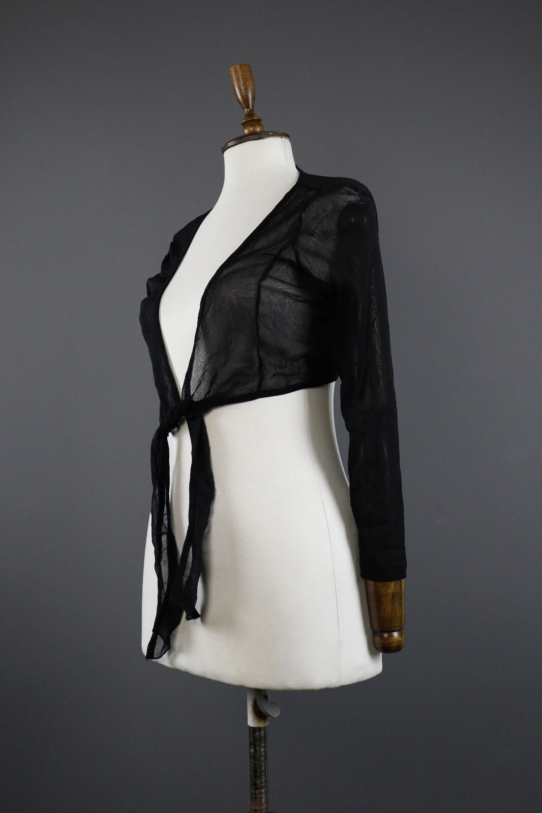 Designer C'Fait Pour Vous Paris Open Front Mesh Cape Sweater Size 1 Size M / US 6-8 / IT 42-44 - 4 Thumbnail