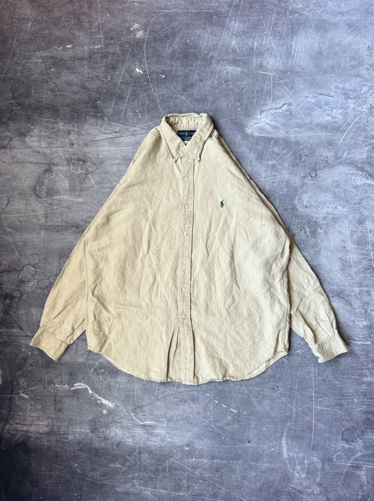 Polo Ralph Lauren Vintage Polo Ralph Lauren Linen Buttondown Shirt (L) Size US L / EU 52-54 / 3 - 1 Thumbnail