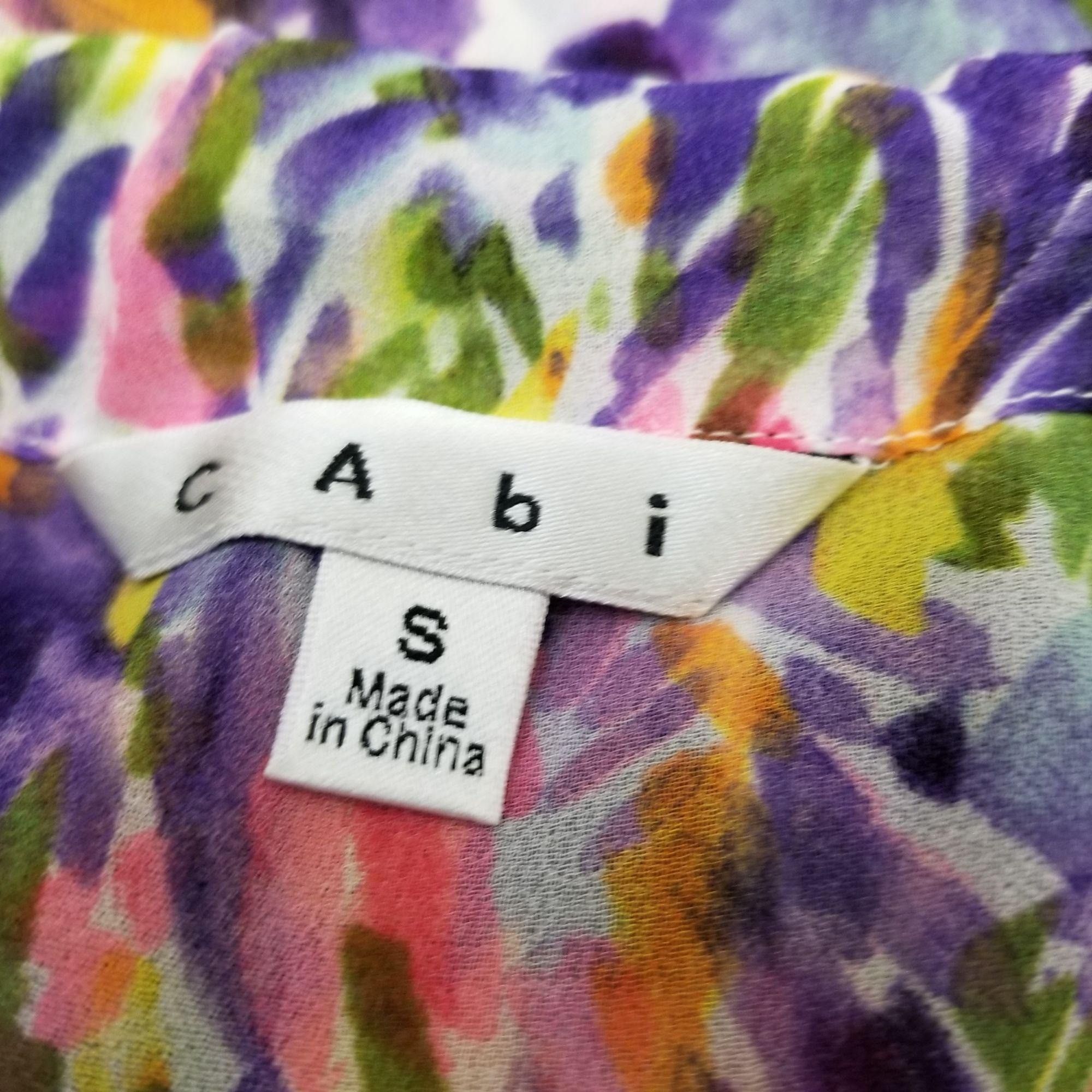 Other Cabi S Petals Watercolor Floral Top Sheer Surplice 730 Chiff Size S / US 4 / IT 40 - 7 Thumbnail