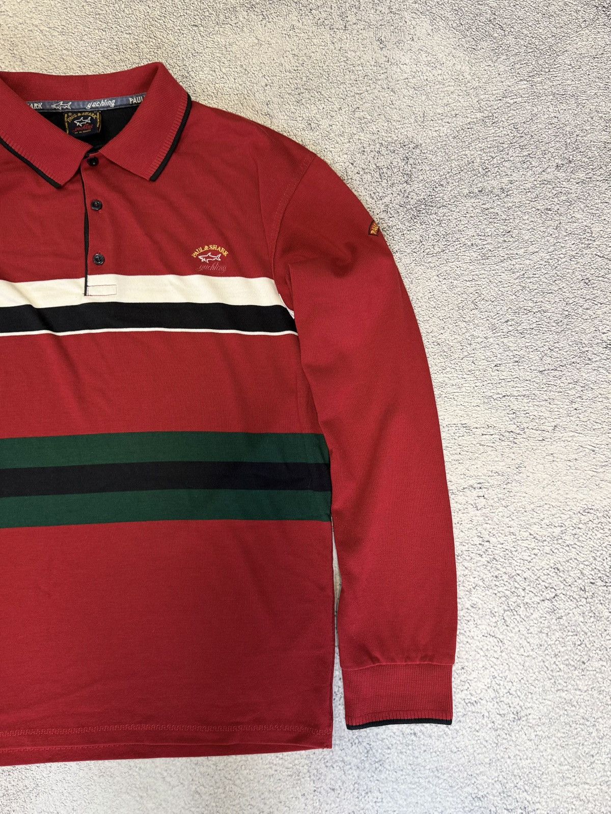 Paul & Shark Paul Shark Rugby Polo Shirt Red Striped Italy Long Sleeve M Size US M / EU 48-50 / 2 - 6 Thumbnail