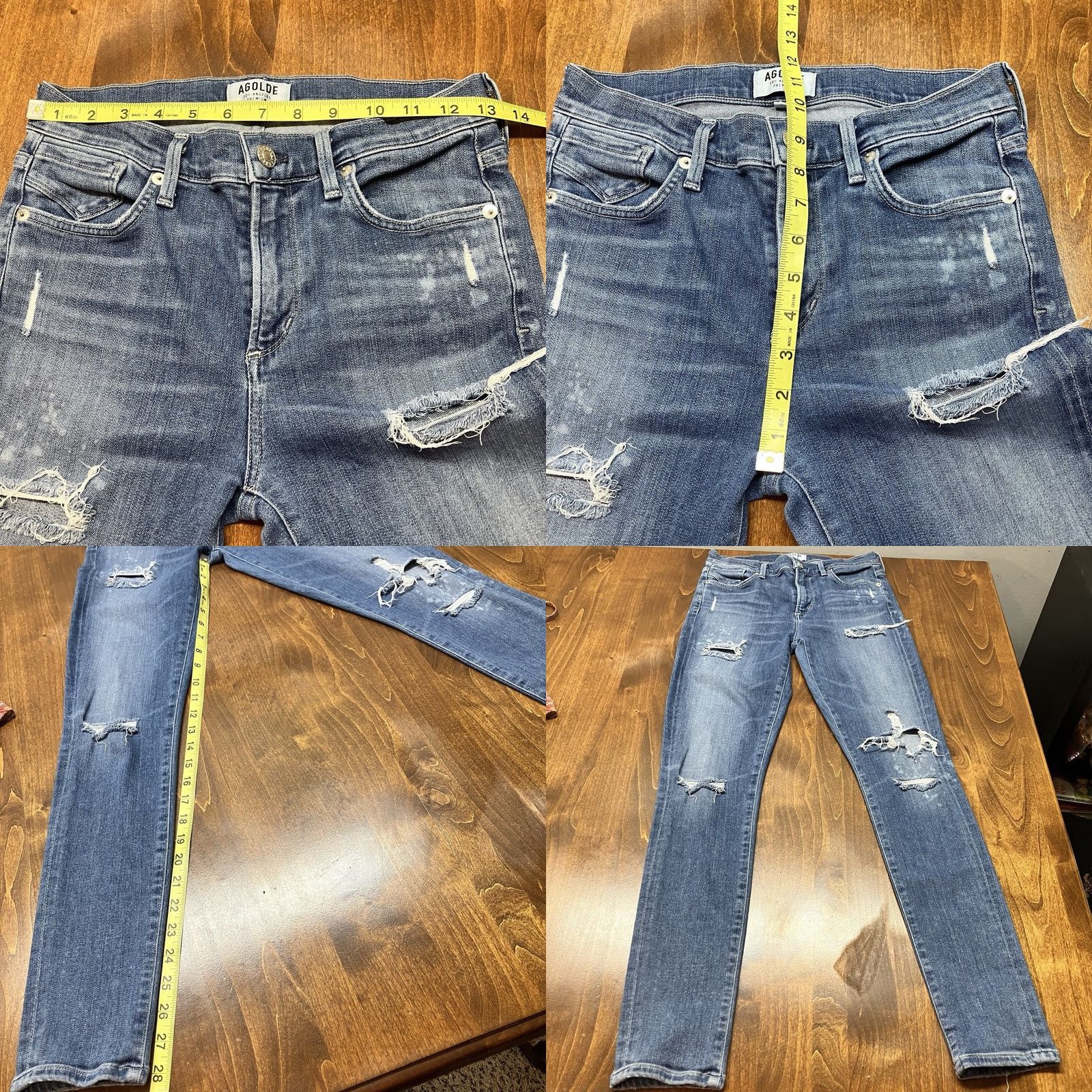 Agolde Agolde Sophie Skinny Jeans Distressed Mid Rise Ankle Length Womens Size 26 - Pre Owned Condition Size 26" / US 2 / IT 38 - 9 Thumbnail