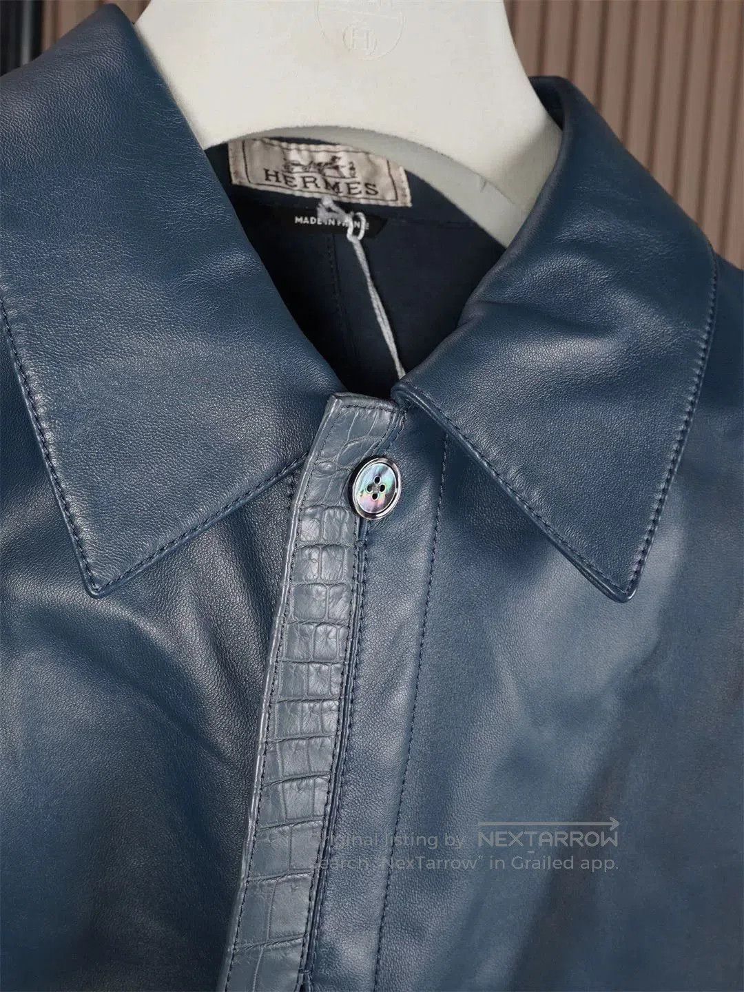 Hermes Hermes Men's Midnight Blue Leather Jacket. Size US M / EU 48-50 / 2 - 4 Thumbnail