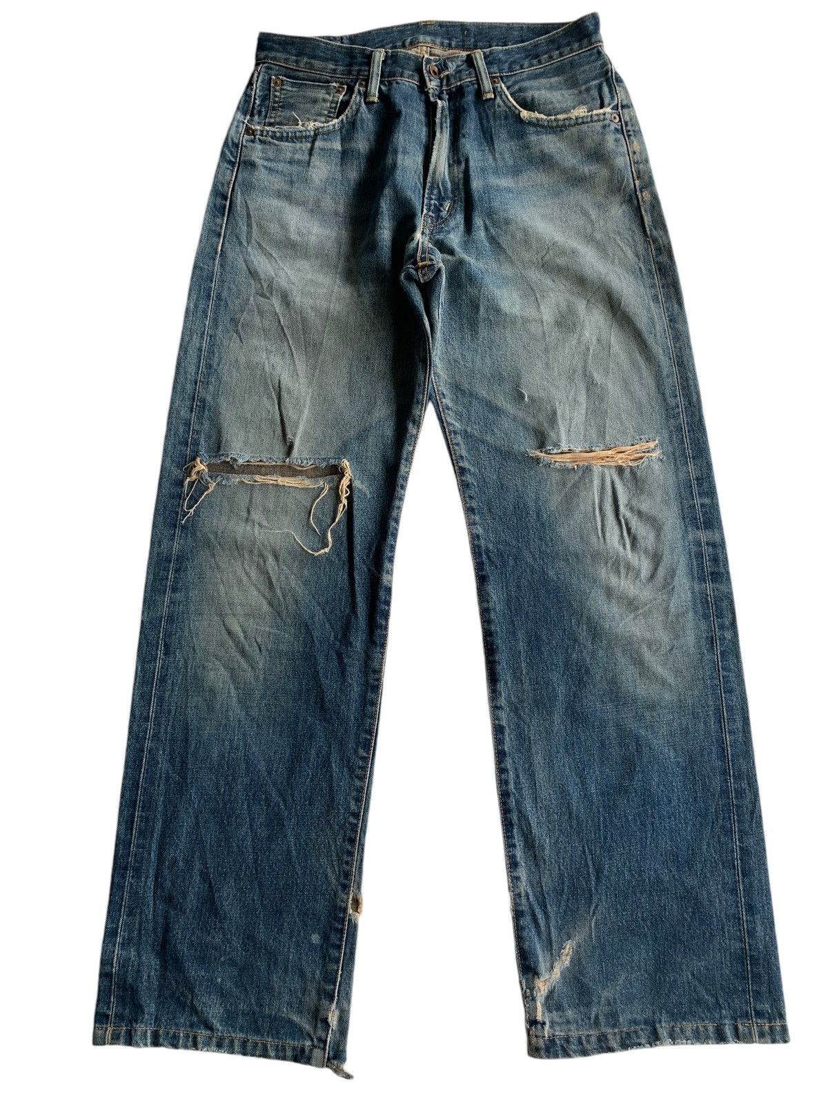 Japanese Brand × Kapital × Vintage Vintage Edwin 505X Redline Selvedge Distressed Denim☠️ Size US 31 - 3 Thumbnail