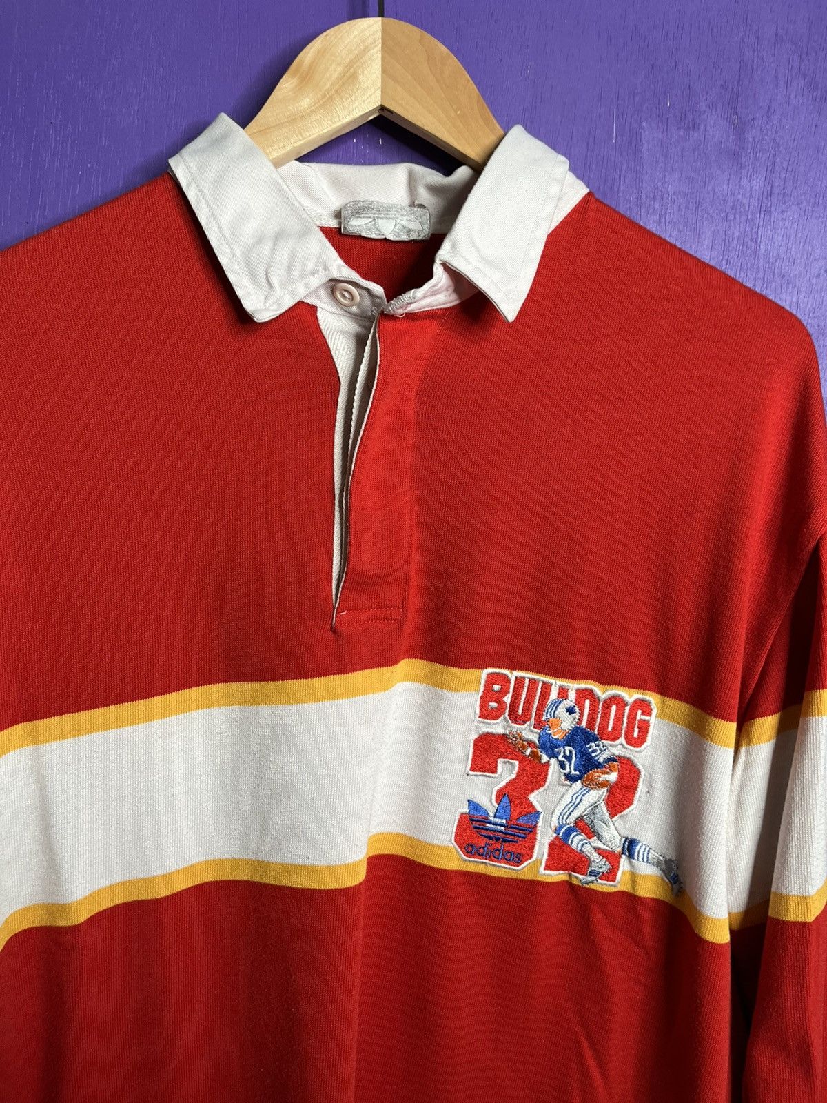Adidas × Vintage Vintage 80s Adidas bulldog OJ Simpson rugby shirt Size US XL / EU 56 / 4 - 3 Thumbnail