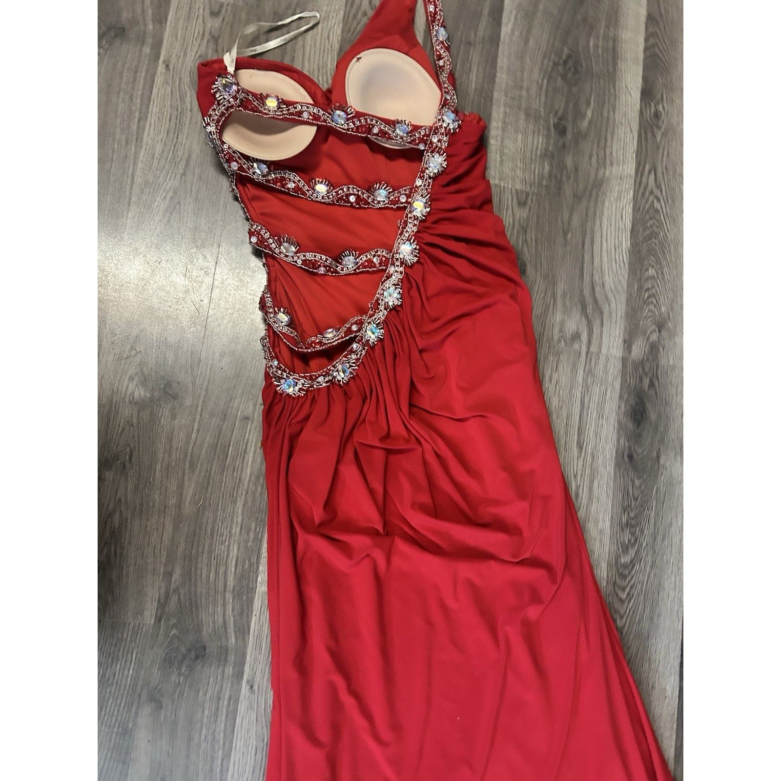 Other J asz Couture size 4 red Strappy Open Side & back Gem Dress Size S / US 4 / IT 40 - 7 Thumbnail