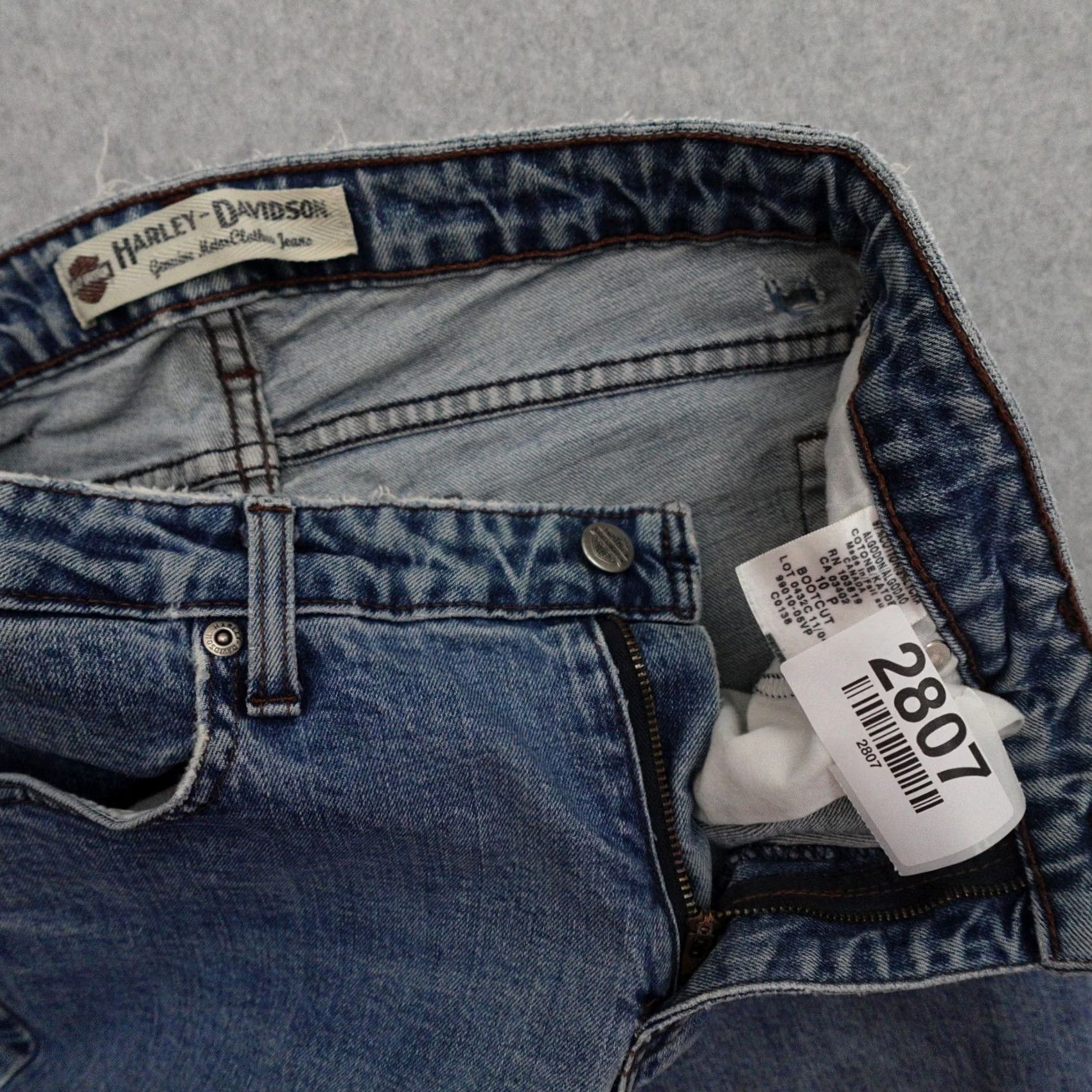 Harley Davidson Harley-Davidson Jeans Bootcut Womens Size 10P Blue Denim Distressed Plus Measurements in Pictures Size 32" / US 10 / IT 46 - 3 Thumbnail