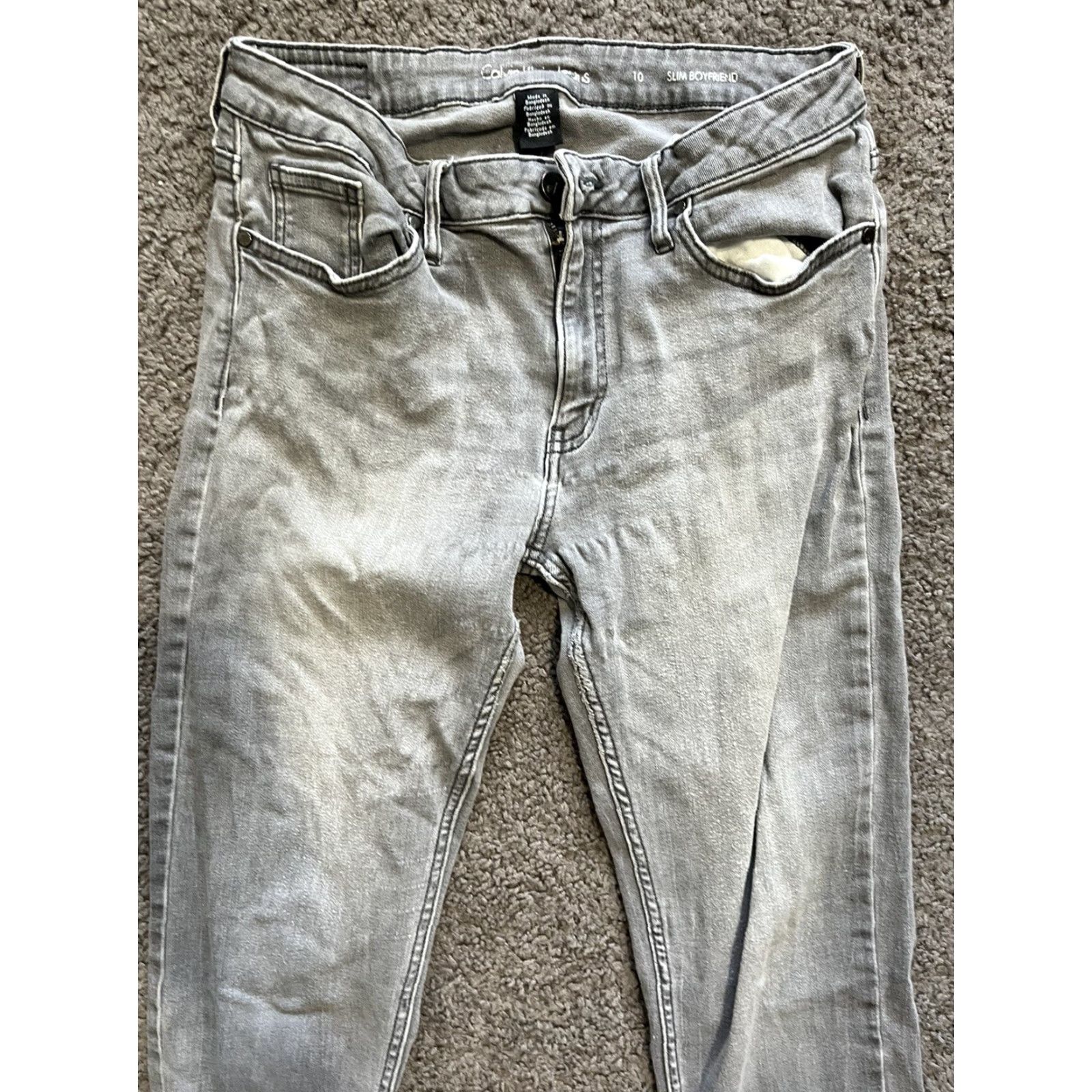 Calvin Klein Calvin Klein Jeans Womens Jeans Slim Boyfriend 10 Regular Charcoal Gray Denim Size 32" / US 10 / IT 46 - 5 Thumbnail