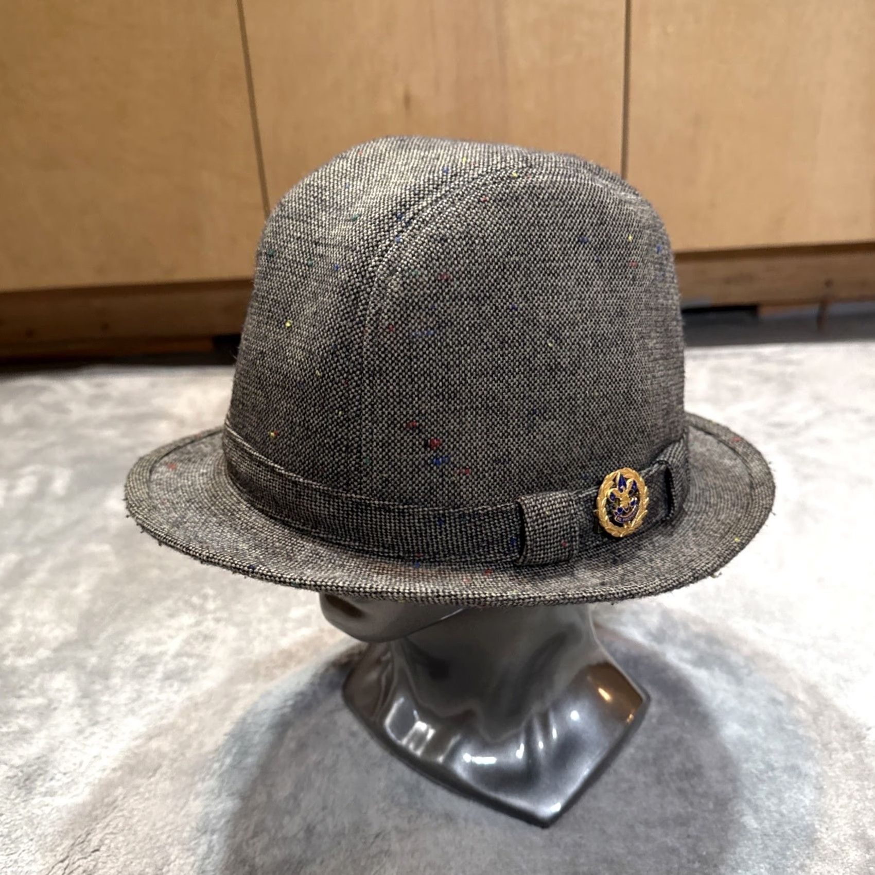 Pendleton VINTAGE Pendleton Fedora Hat Mens Size L Tweed Wool Speckled Gray 70s Walking Hat Size ONE SIZE - 2 Thumbnail
