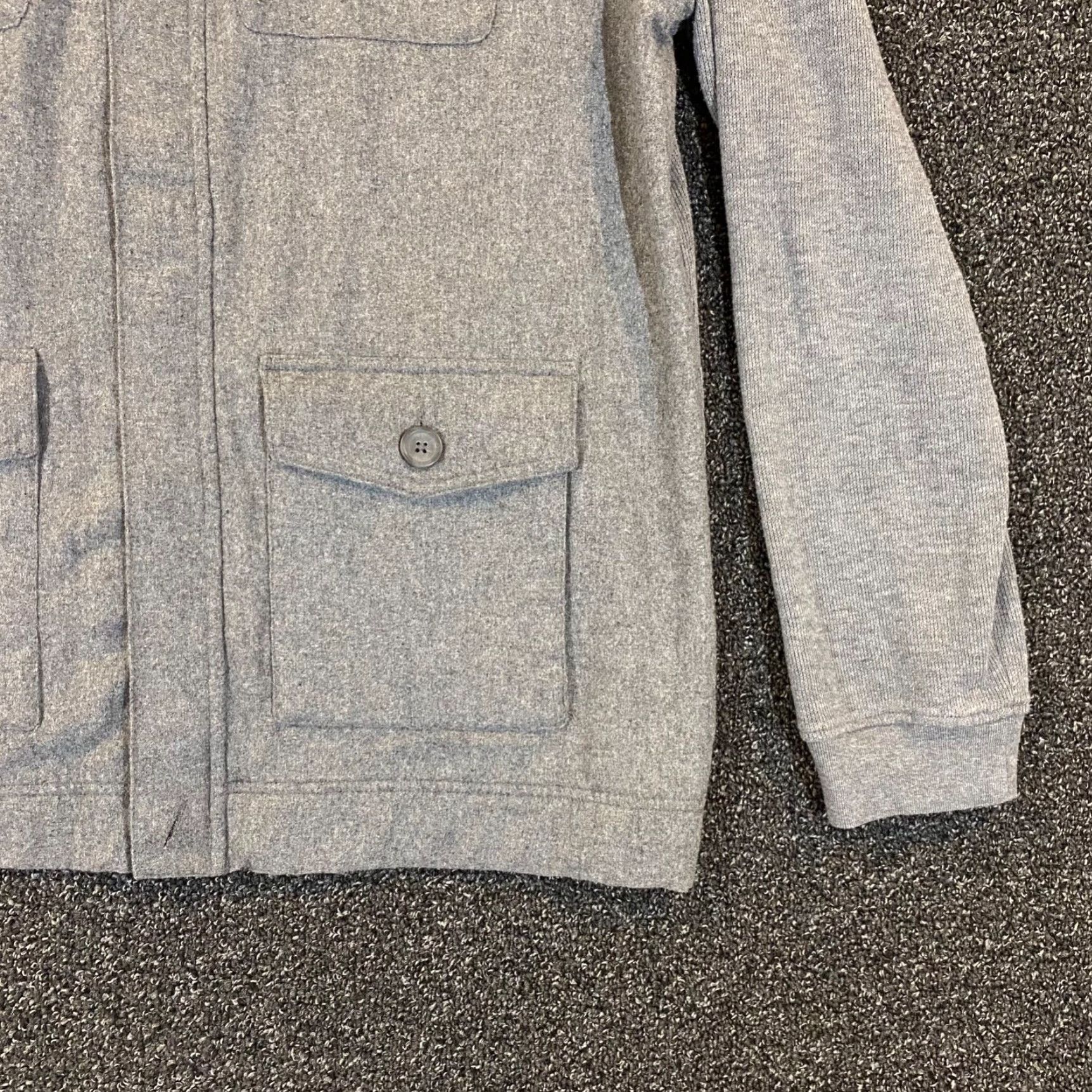 Banana Republic Banana Republic Sweater Mens XL Gray Wool Epaulet Chore Guayabera Jacket Size US XL / EU 56 / 4 - 5 Thumbnail