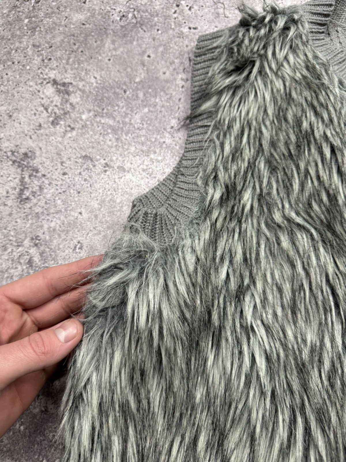 Japanese Brand AVANT GARDE Knitted Fur vest IfSixWasNine LGB Japan style Size ONE SIZE - 4 Thumbnail