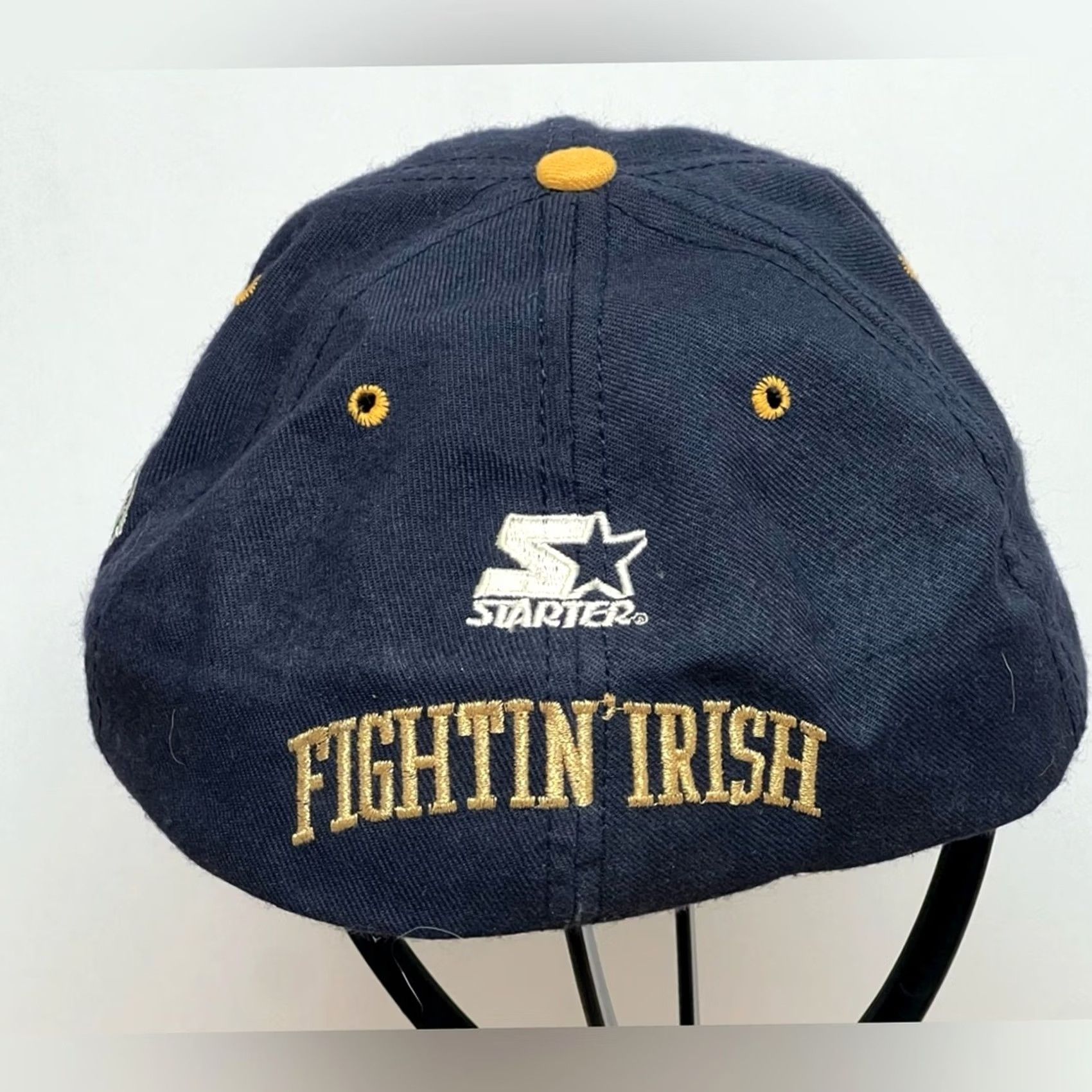 Starter 90s Starter Notre Dame Battle Flag Baseball Cap Sz 7.5 Blue Size ONE SIZE - 4 Thumbnail