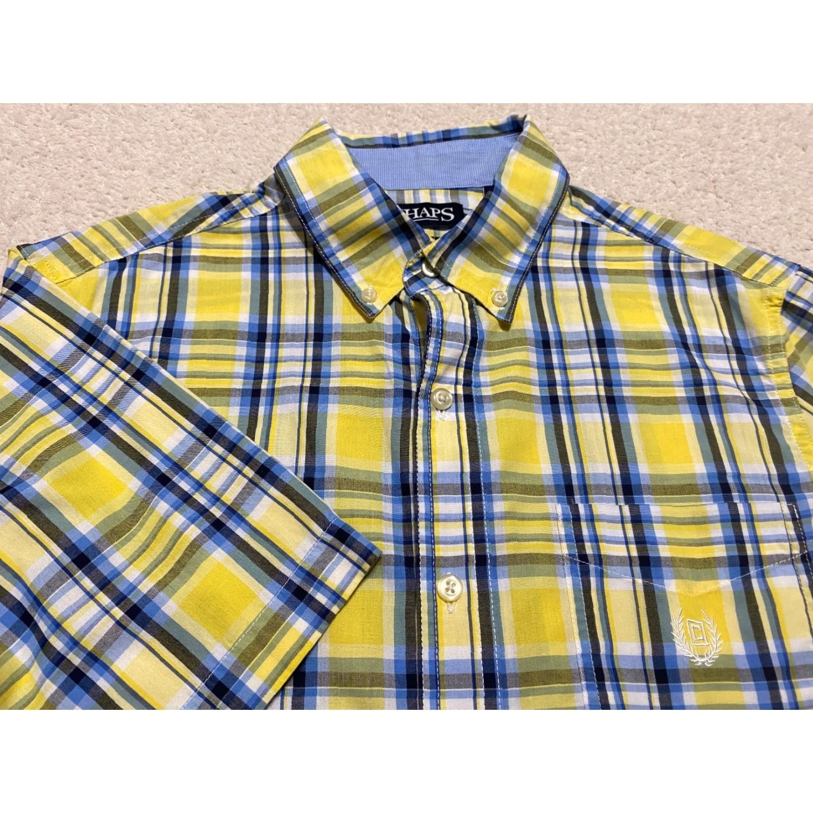 Chaps Chaps Mens Small Shirt S/S Button-Down Multicolor Plaid Easy Care Ralph Lauren Size US S / EU 44-46 / 1 - 2 Thumbnail