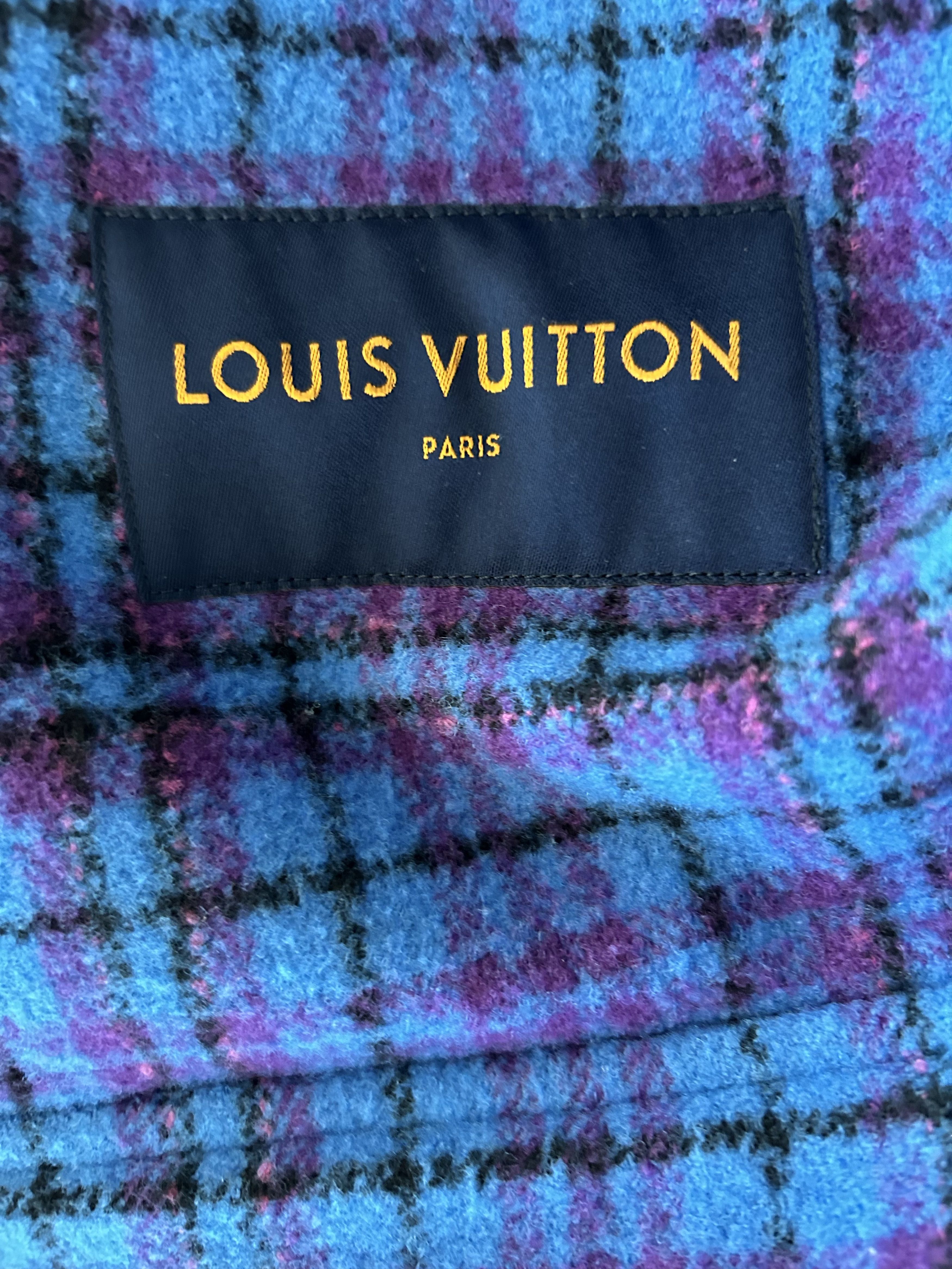 Louis Vuitton Louis Vuitton Blue & Purple Plaid Trucker Jacket Size US L / EU 52-54 / 3 - 3 Thumbnail