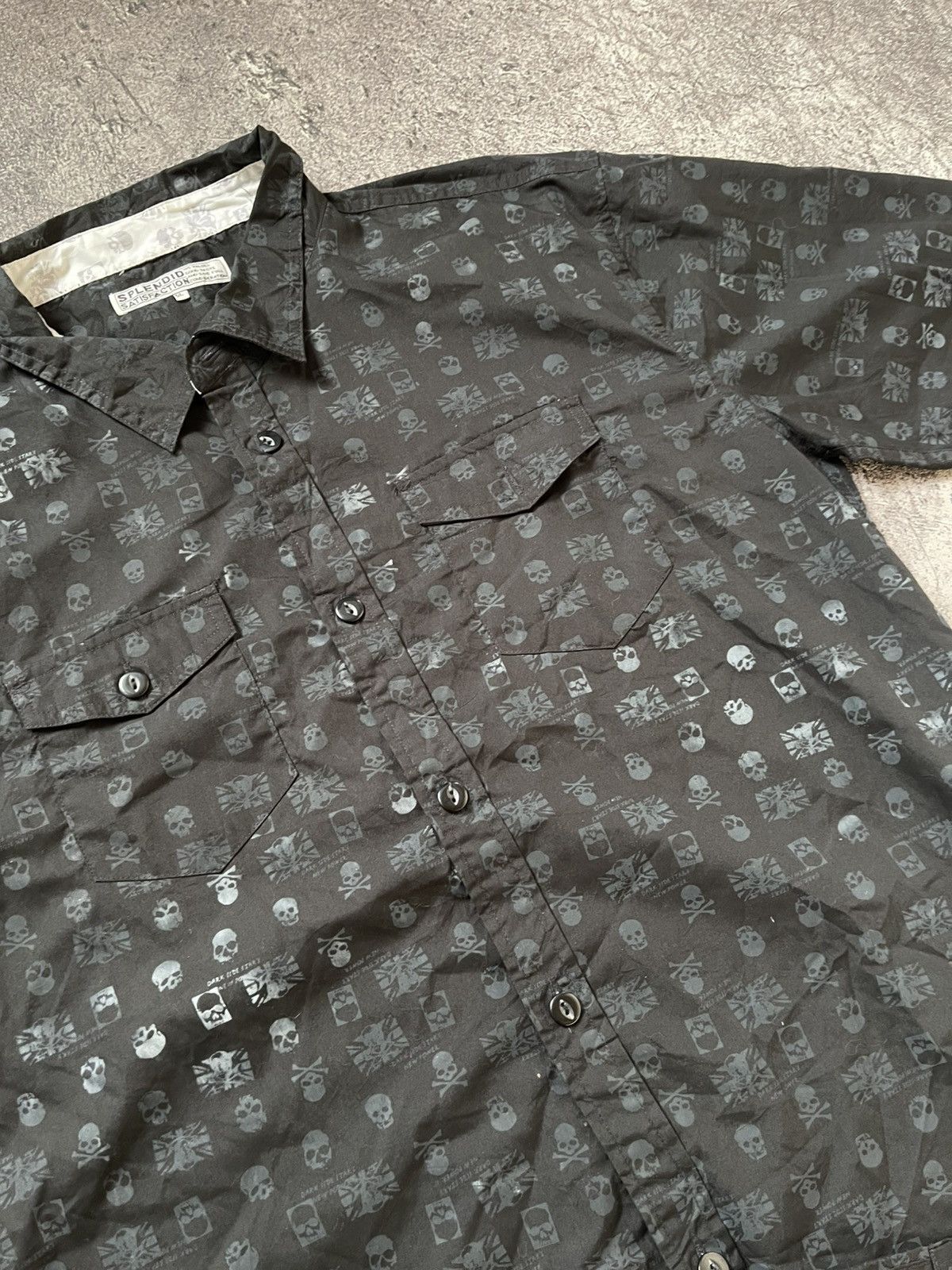 Japanese Brand Y2K SPLENDID SATISFACTION IFSIXWASNINE SKULL SHIRT Size US XL / EU 56 / 4 - 5 Thumbnail