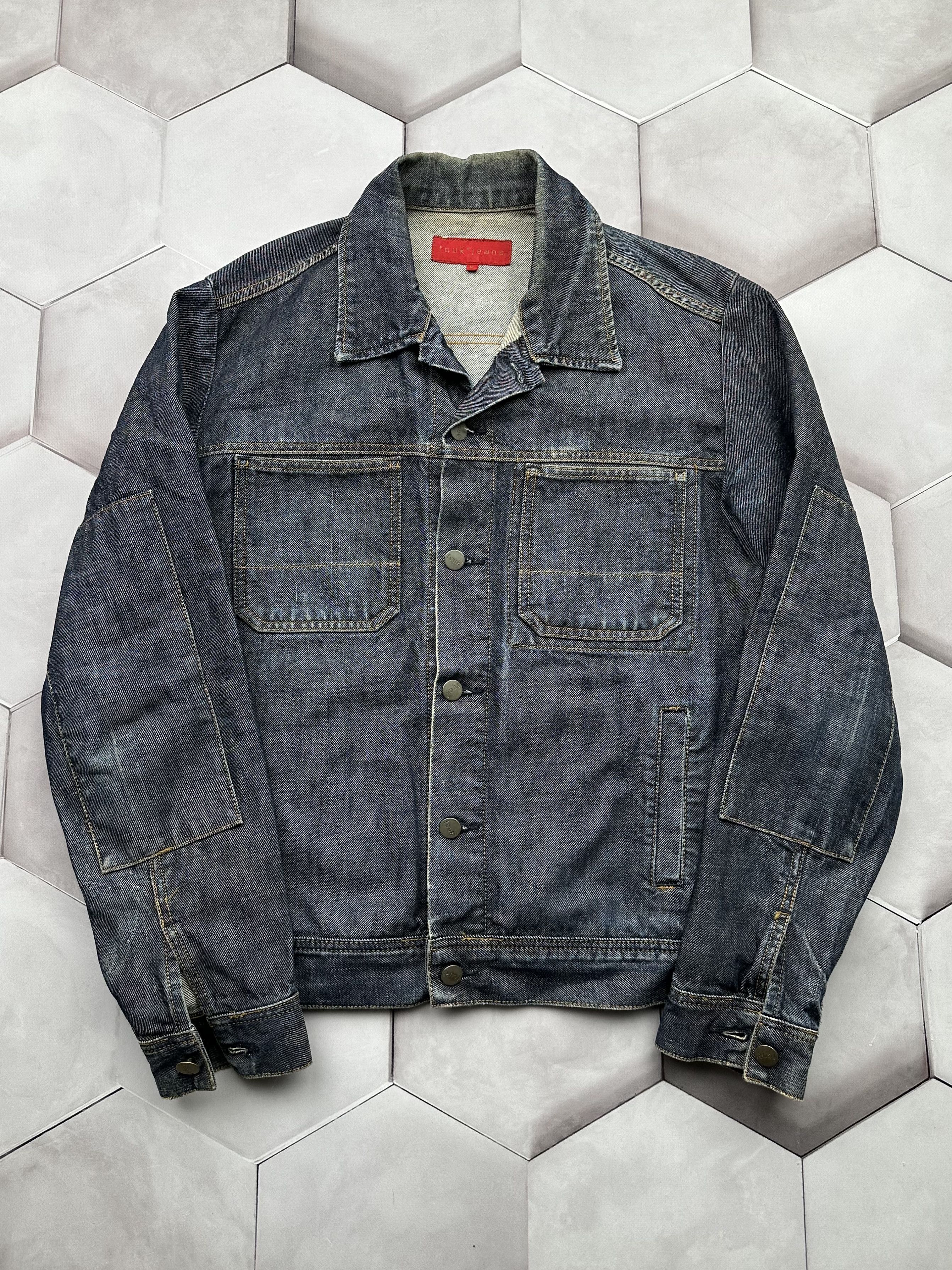 image of Fcuk Jeans Vintage Denim Work Type Jacket in Blue, Men's (Size Medium)