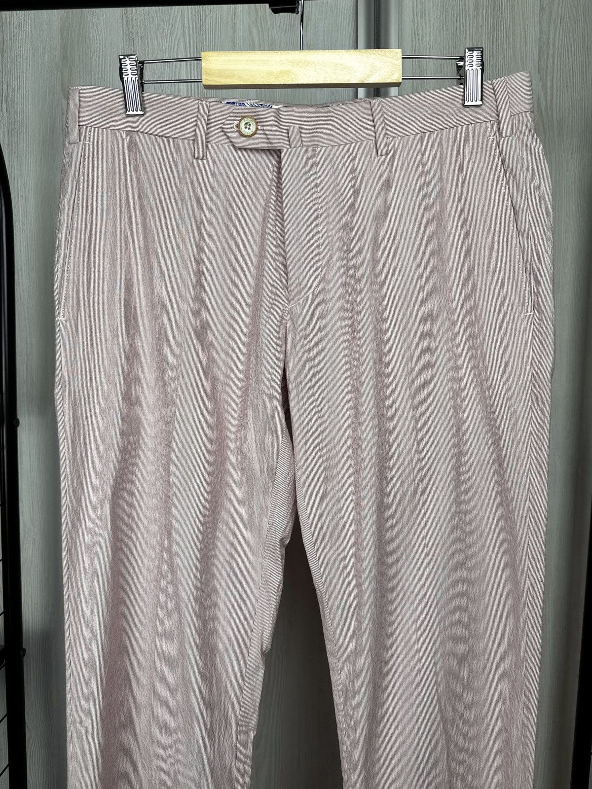 Boggi Boggi Milano Deadstock red striped cotton chino pants Size US 34 / EU 50 - 3 Thumbnail