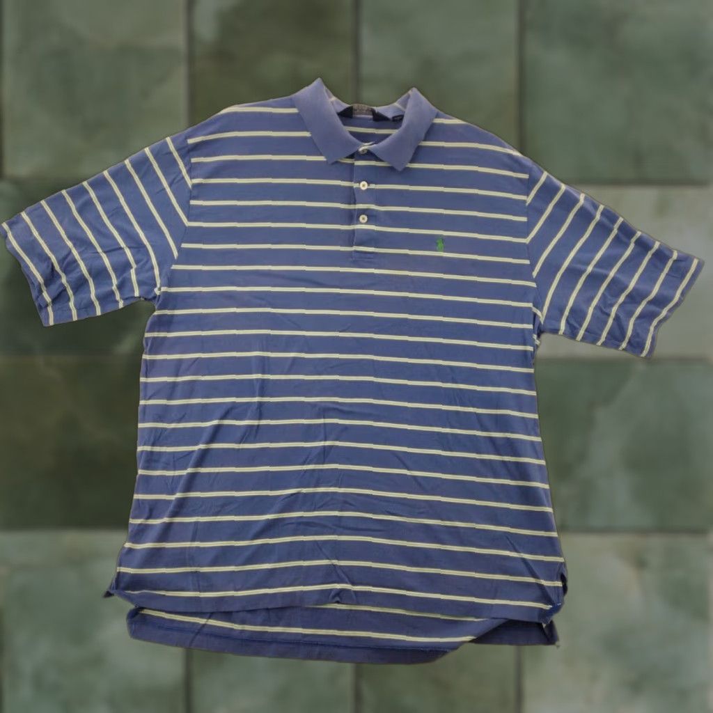 Vintage Polo Golf Shirt Mens Large Blue Striped Polo Short Sleeve Size US L / EU 52-54 / 3 - 1 Thumbnail