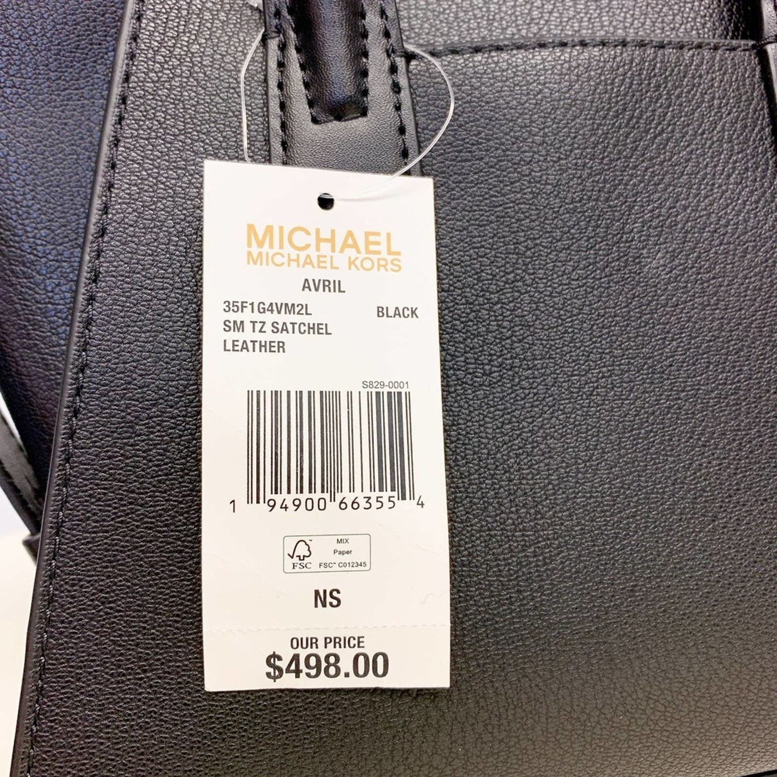 Michael Kors Michael Kors 35F1G4VM2L Small Avril Satchel Handbag Black Size ONE SIZE - 6 Thumbnail