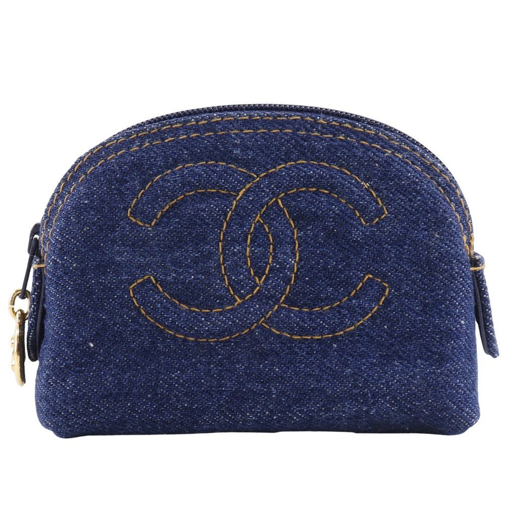 Chanel Chanel Chanel Coco Mark Denim Pouch Denim Other A02789X03304 DUTY FREE for USA Size ONE SIZE - 1 Thumbnail