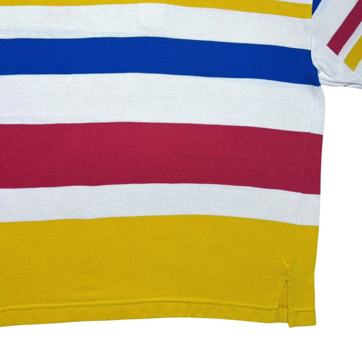 Adidas Vtg 1990s Adidas Striped Collar Polo Rugby Long Sleeve Shirt Size US L / EU 52-54 / 3 - 11 Thumbnail