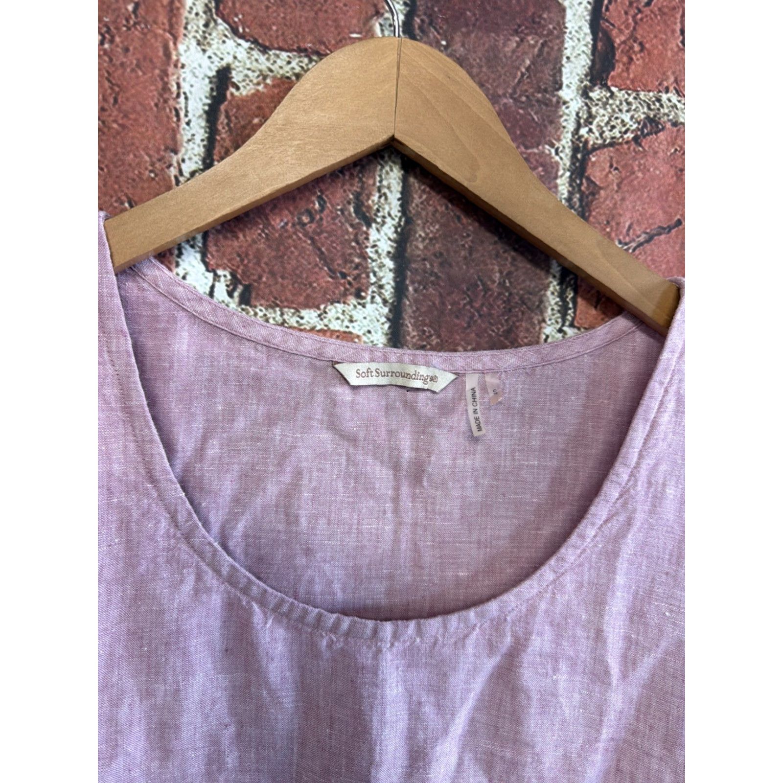 Soft Surroundings Soft Surroundings Dress Kaftan Womens Long Sleeve Linen Pink Small Vintage No N/A Size S / US 4 / IT 40 - 2 Thumbnail