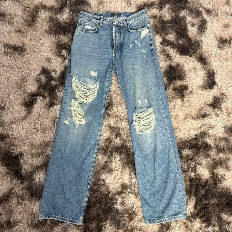Balenciaga Balenciaga size S Washing to make worn-out denim trousers Size US 27 - 1 Thumbnail