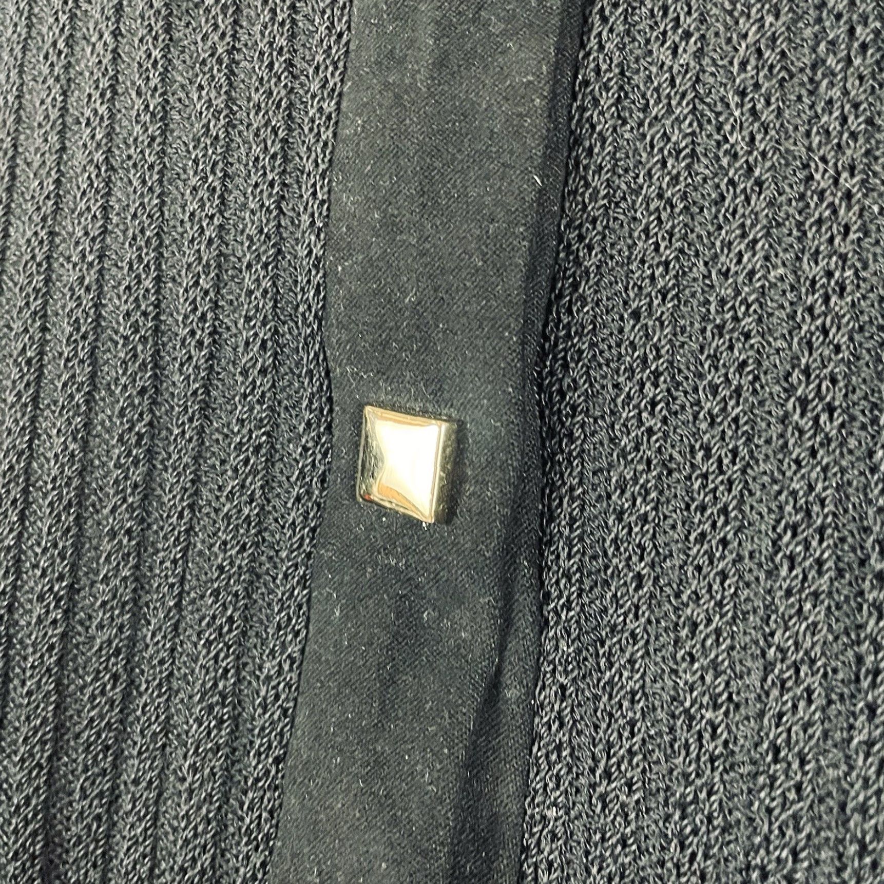 Vintage St John Jacket Medium Ribbed Sanatana Knit Black Wool Short Sleeve? (Note: The original title does not specify short sleeves; keep as Jacket) Size M / US 6-8 / IT 42-44 - 7 Thumbnail