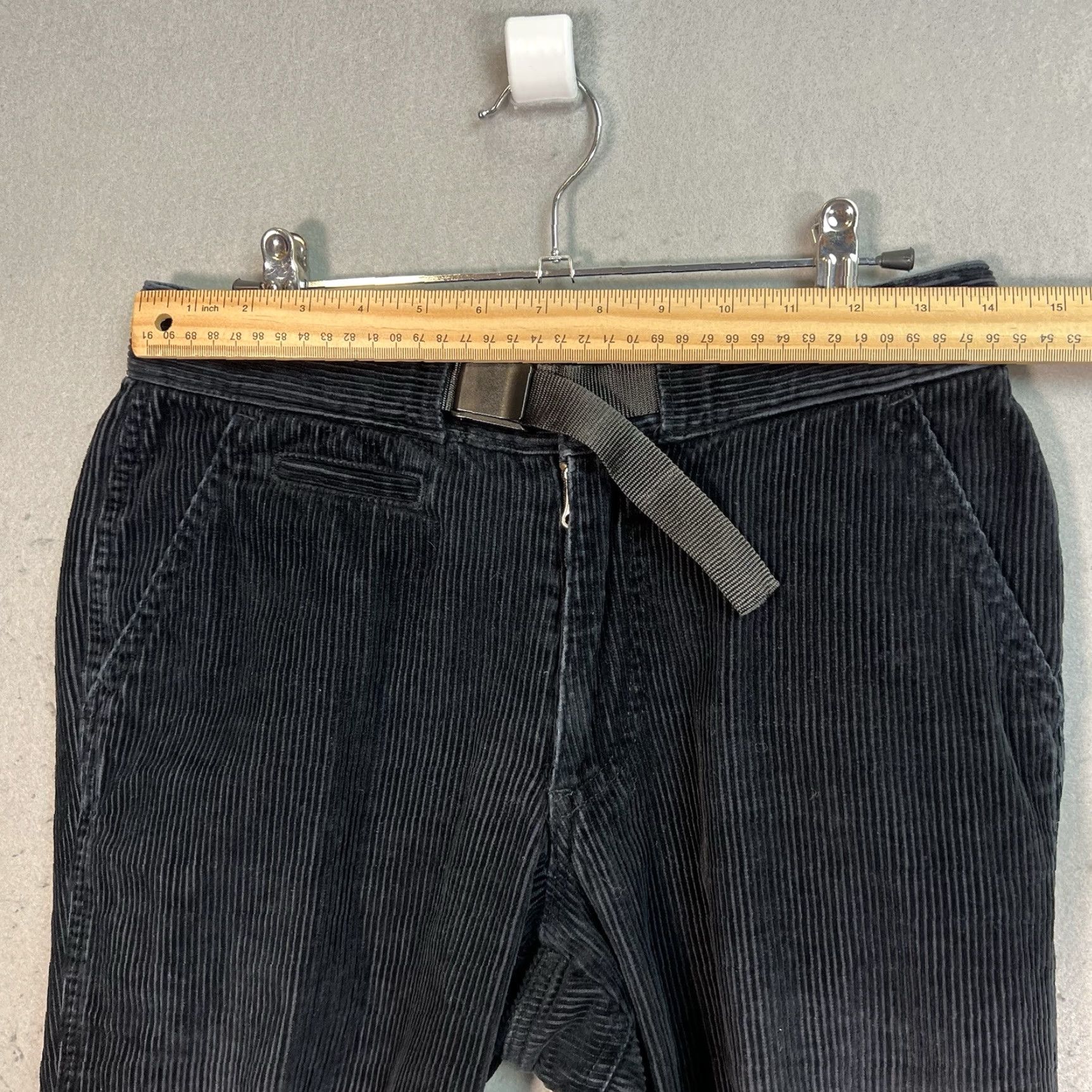 Vintage General Research Corduroy Pants Men Adult 29 x 26 Belted Black 90s Vintage Chino Flat Front Mens Size US 29 - 2 Thumbnail