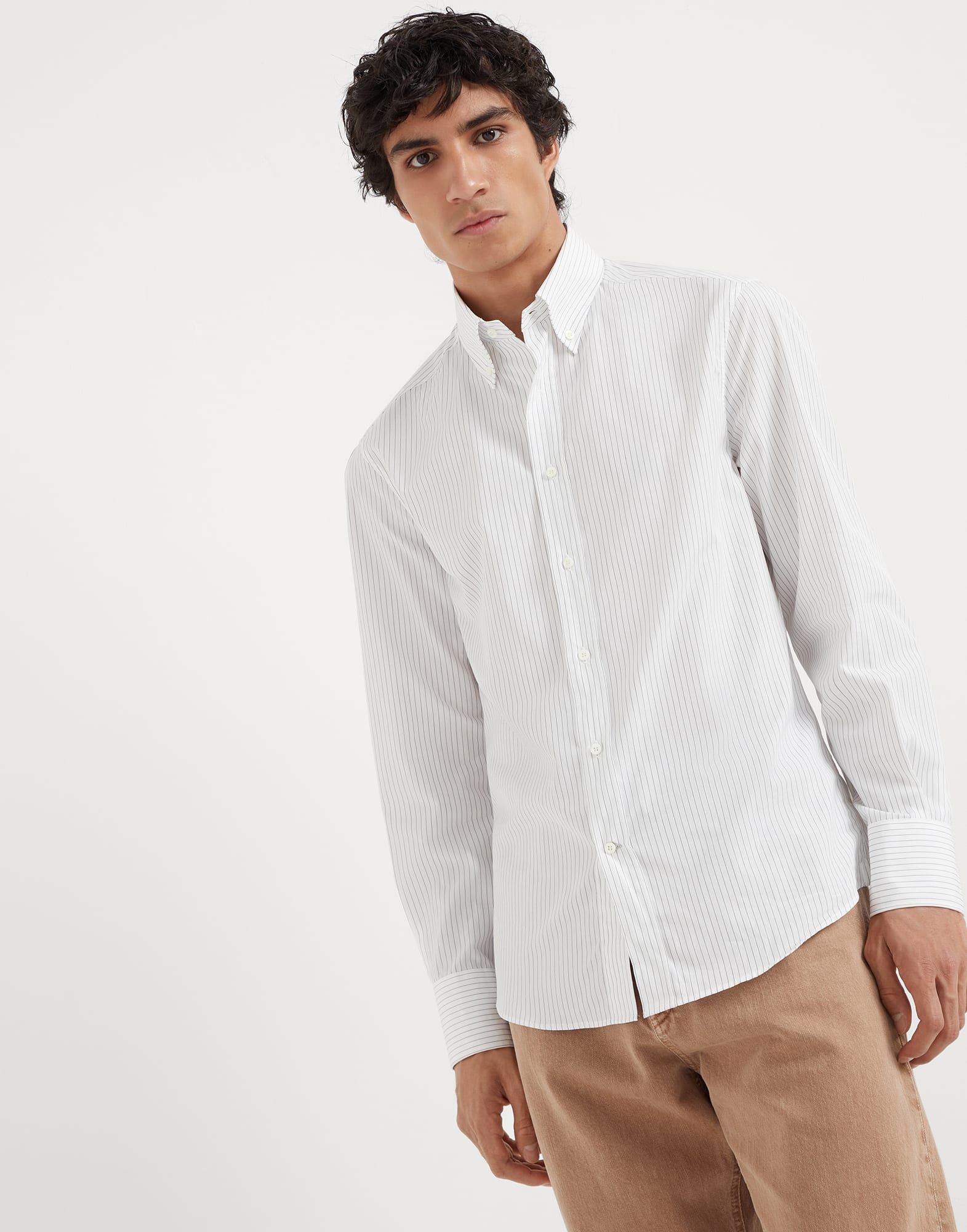 Brunello Cucinelli o1la1rc1a0925 Shirt in White Size US S / EU 44-46 / 1 - 1 Thumbnail