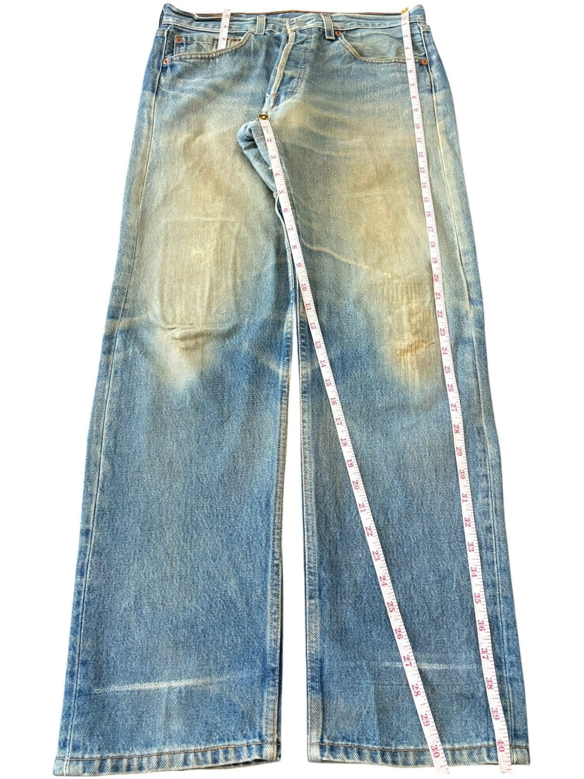 Levi's Vintage 90s Levis 501 Mud Wash Distressed Loose Jeans Size US 32 / EU 48 - 9 Thumbnail