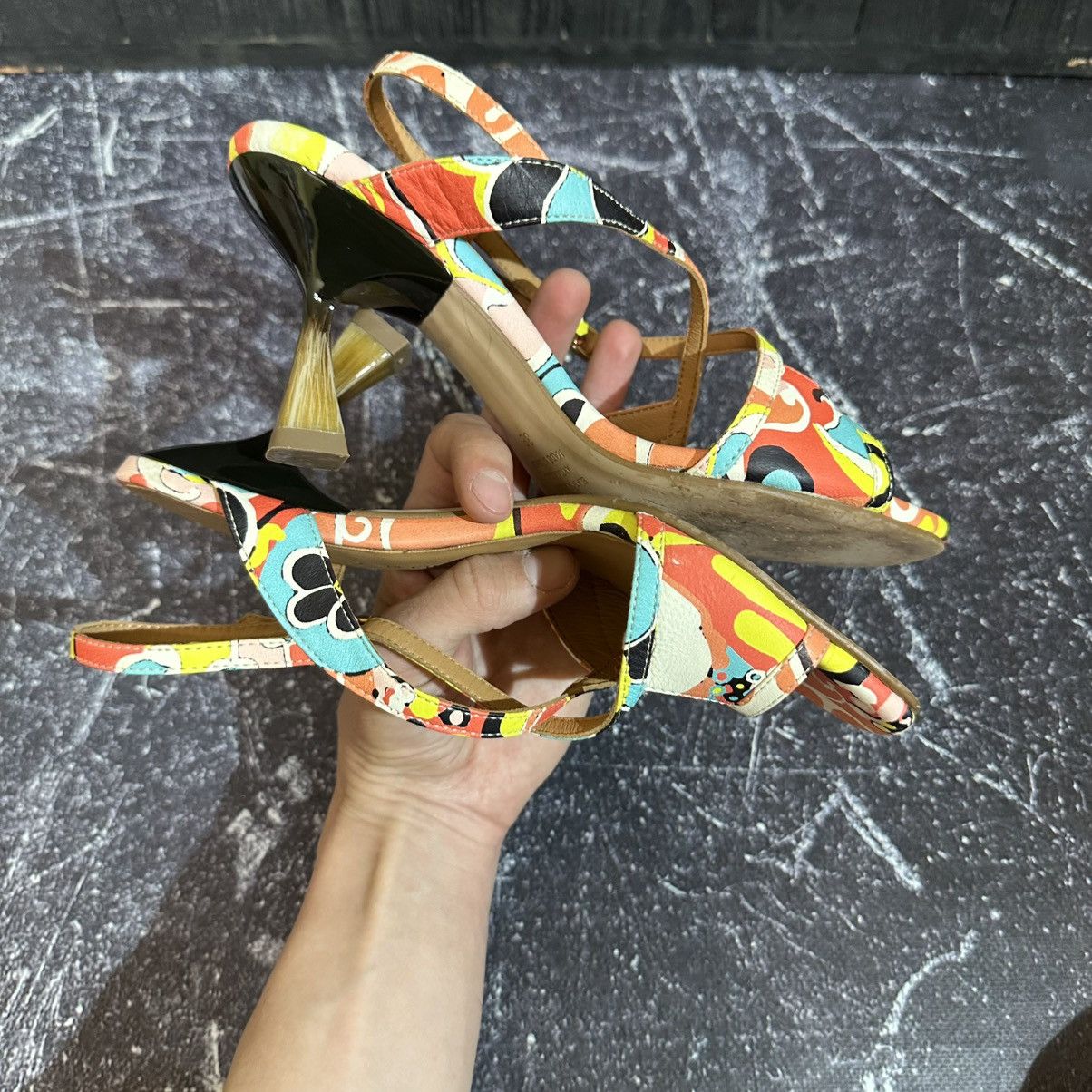Japanese Brand Pedro Miralles Multi Floral Leather Heels Size 38 LV Style Size US 8 / IT 38 - 11 Thumbnail